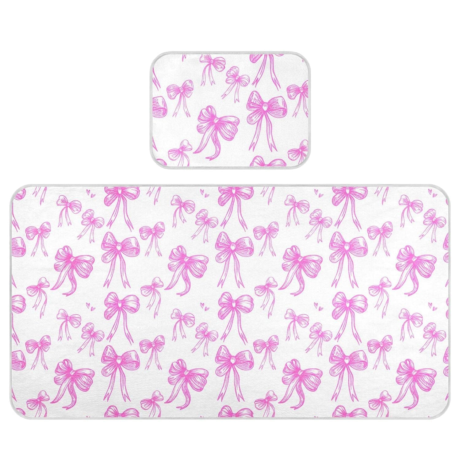 Pink Bows Baby Cooling Mattress Pad, Soft & Breathable Cooling Mat Keep Baby Cool in Summer 28x52 in, Nursery Essential