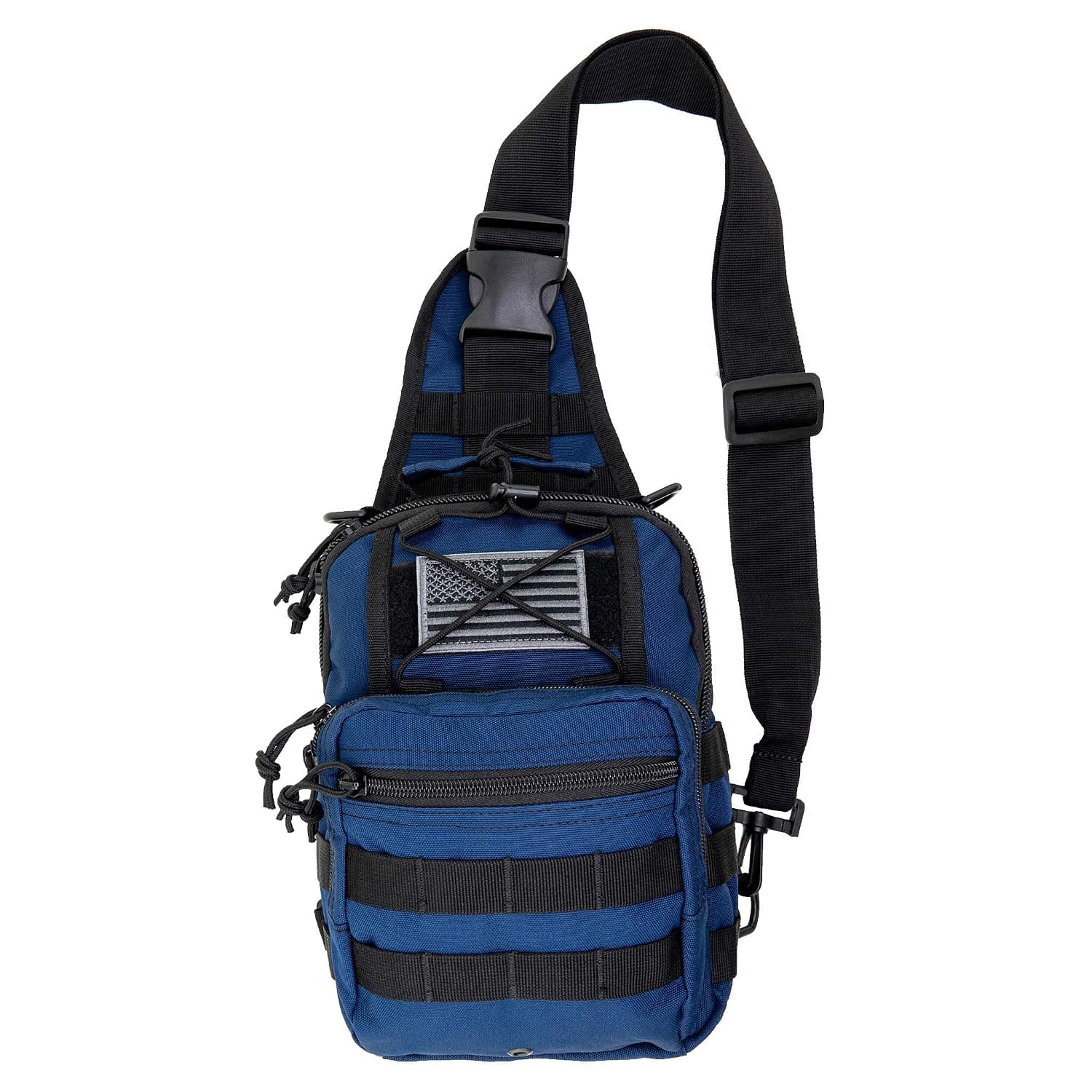 LINE2design First Aid Sling Backpack - Lightweight Sling Backpack Tactical Shoulder EDC Bag - EMS Equipment Emergency Medical Supplies Shoulder Molle Bag - Perfect for Camping Hiking Trekking - Navy