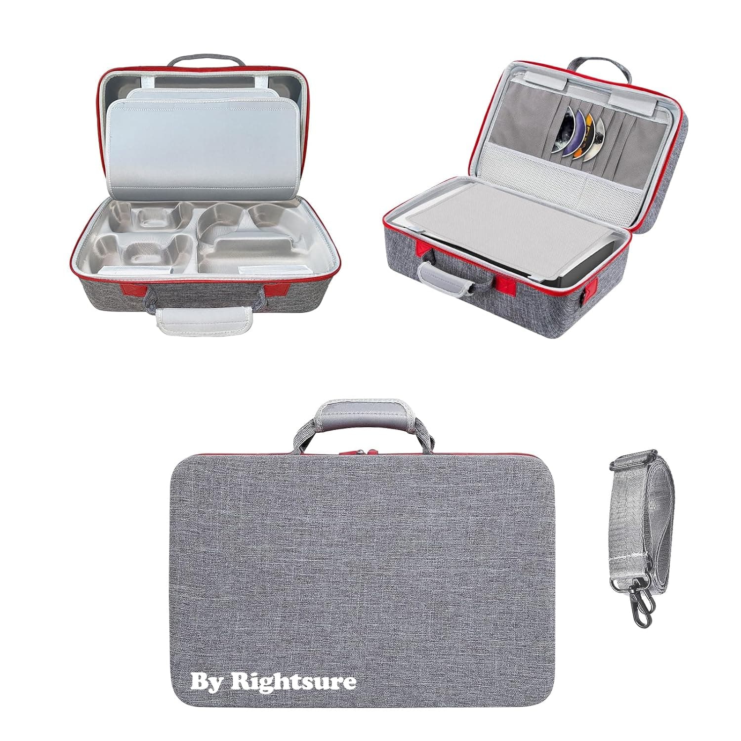 شنطة لجهاز بلاي ستيشن 5 سليم من رايت شور، لتخزين للالعاب لجهاز بلاي ستيشن 5 سليم، من مادة ايفا متوافقة مع اجهزة تحكم بلاي ستيشن 5 سليم / الاصدار الرقمي للقرص / الاسلاك وغيرها ذلك(رمادي)