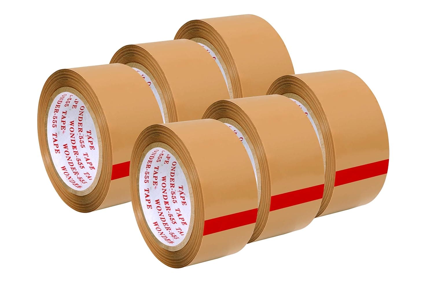 Vagmi Brown BOPP Packing Tape, 2 Inch X 65 Meters Long-Pack of 6, Strong Heavy-Duty Industrial Shipping Packaging Tape for Moving Office and Storage
