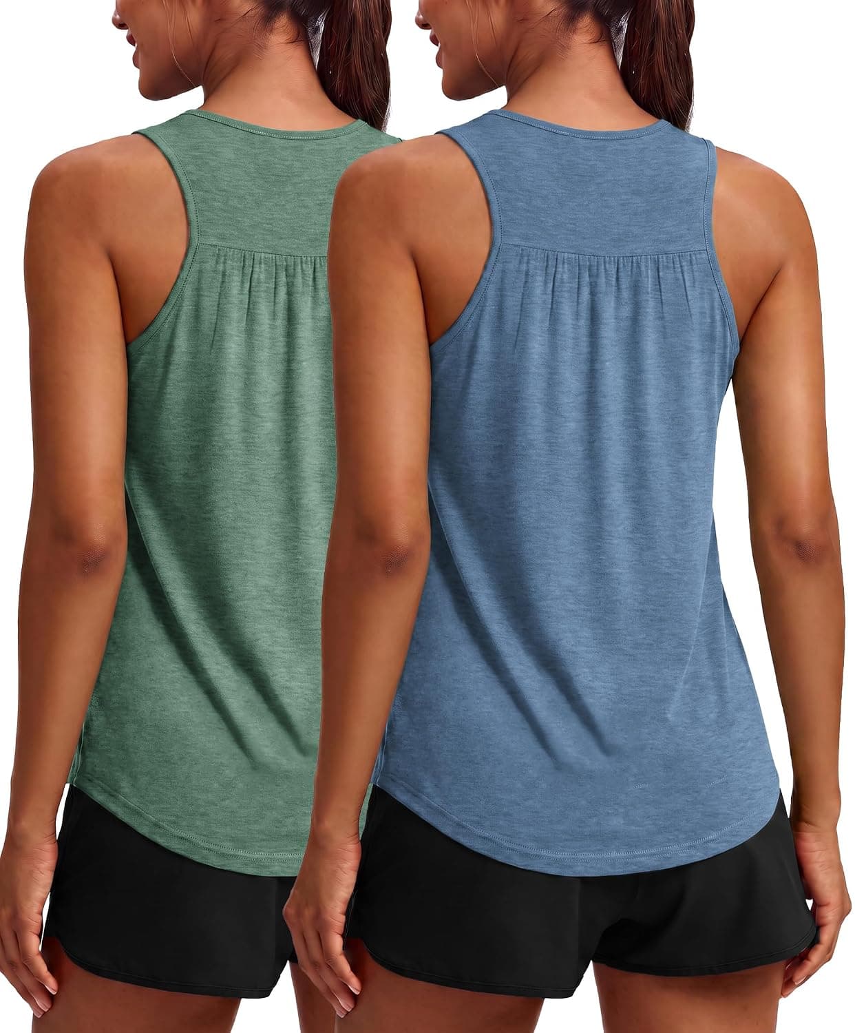 PINSPARK Workout Tank Tops Woman Yoga Shirt Racerback Loose Athletic Top Gym Shirt Exercise Tennis Summer Purple L