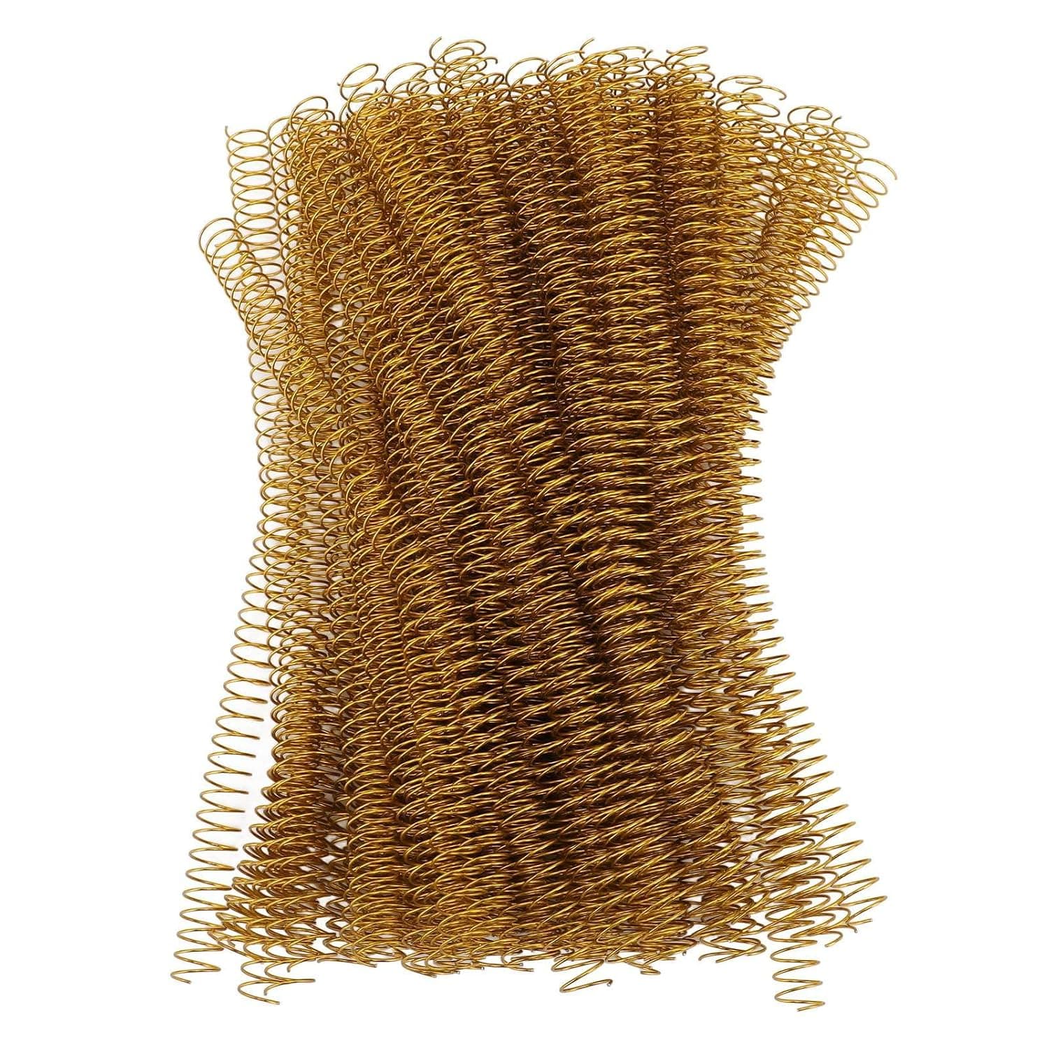 100PCS Plastic Spiral Binding Coils 14.3mm Diameter 4:1 Pitch Gold Spiral Binding Supplies for Reports, Manuals, Engineering Documents, School Projects & Office Use