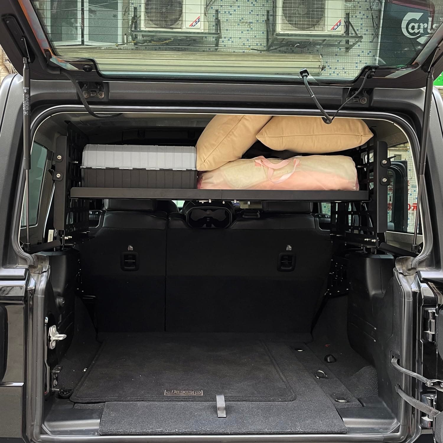 Interior Modular Storage Molle Panel for Jeep Wrangler JLU 4-door hard top 2018-2022 (Center Shelf Tray)