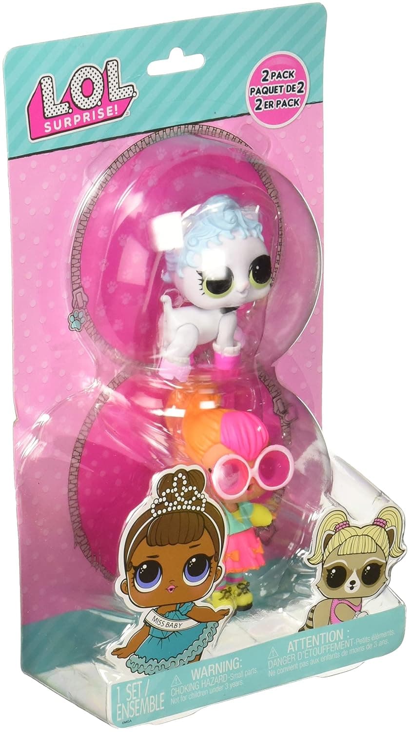 L.O.L. Surprise! OPP - Neon Q.T. and Royal Kitty-Cat - Includes a Doll with Clothes and Accessories and a Pet - for Kids and Collectors Ages 4