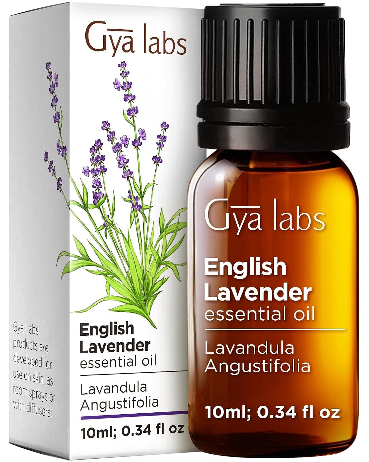 Gya Labs English Lavender Essential Oil for Diffuser - 0.34 Fl Oz - 100% Pure Natural English Lavender Oil for Skin, Hair & Candle Making Floral Herbaceous Scent