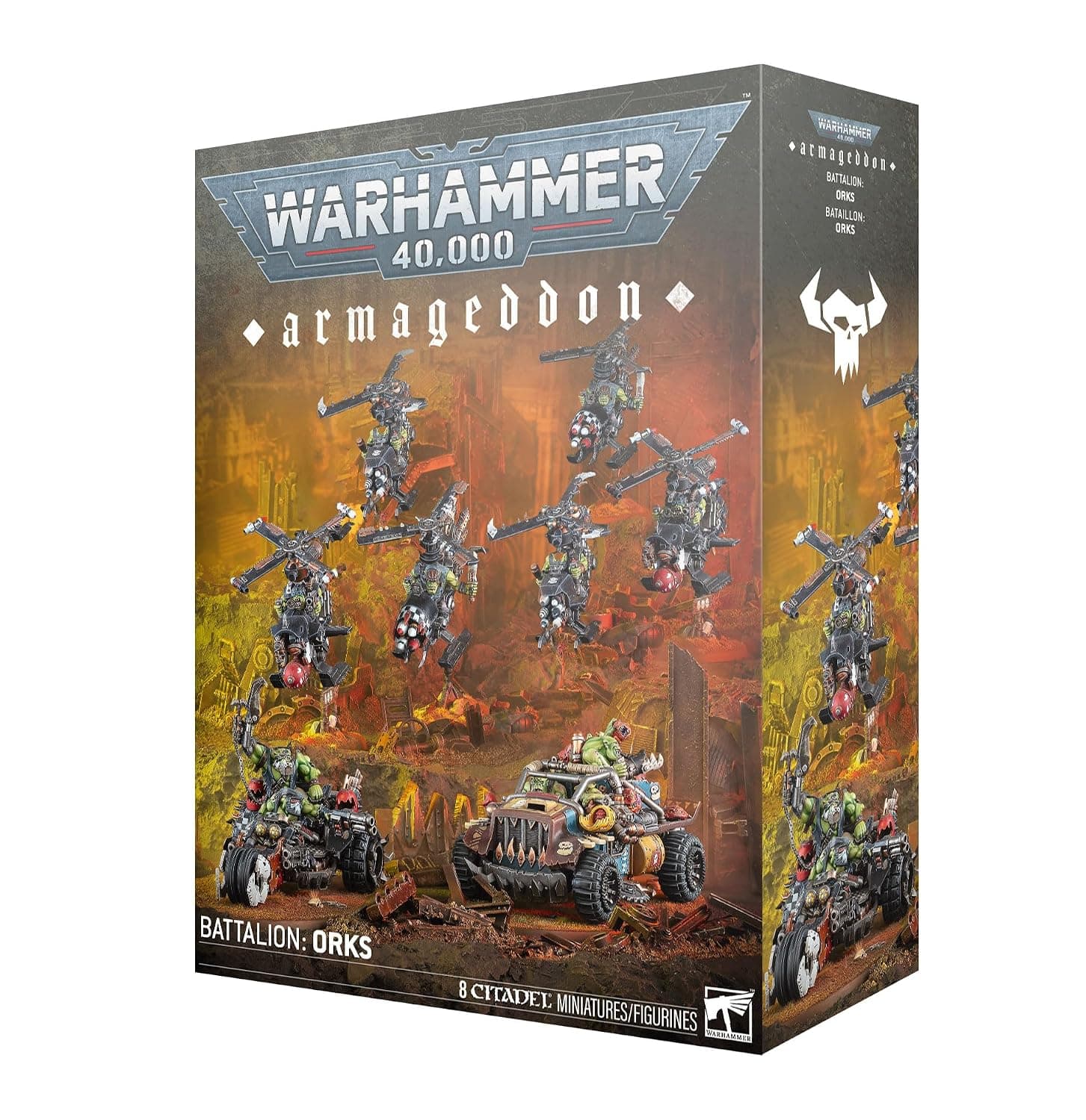 Armageddon Battalion Orks Speedwaaagh Box Set for Warhammer 40,000, 8 Miniatures Including Deffkilla Wartrike, Rukkatrukk Squigbuggy, Deffkoptas, Multipart Plastic Model Kit