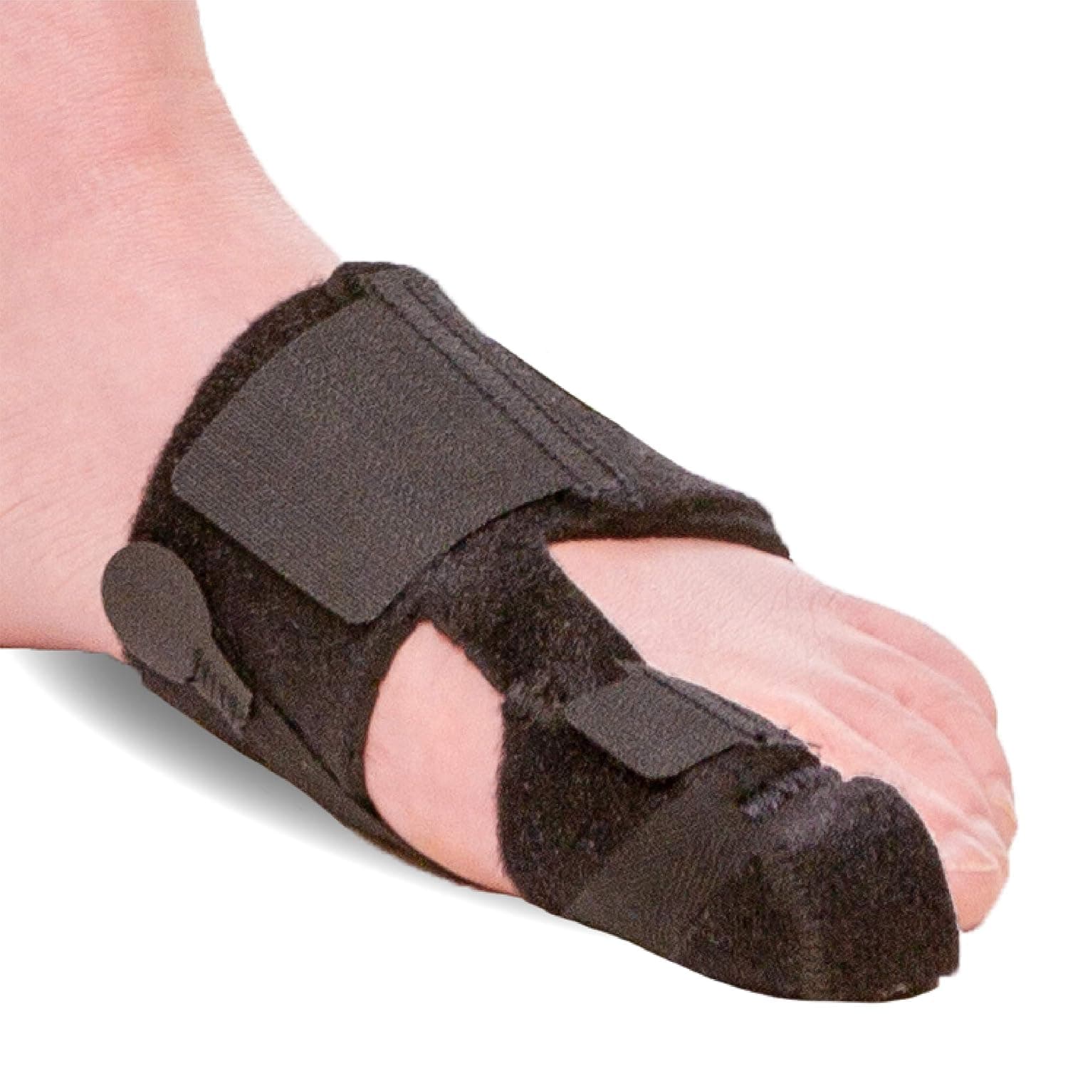BraceAbility Turf Toe Brace - Soft Big Toe Taping Splint Straightener Wrap with Support Straps for Sprains and Hallux Rigidus Relief (Right Foot)