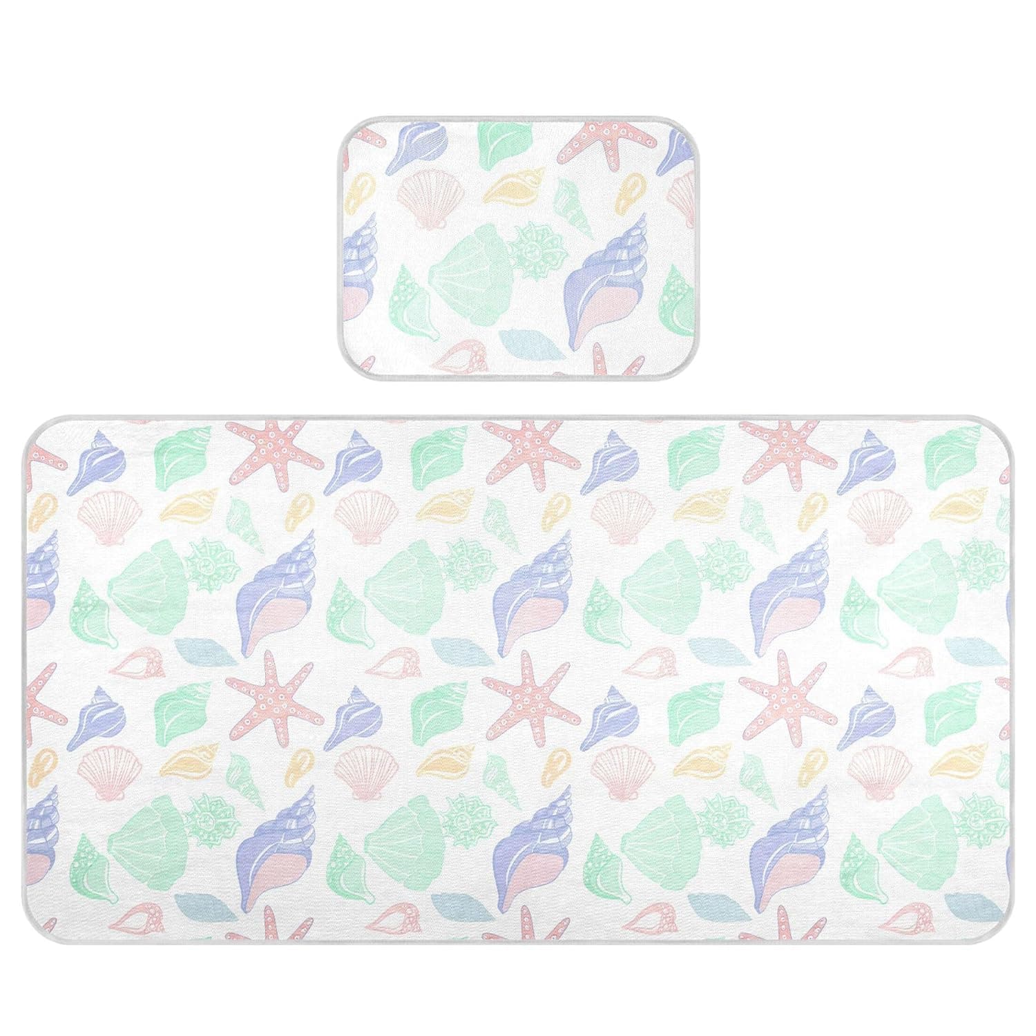 Pastel Seashells Baby Cooling Mattress Pad, Soft & Breathable Cooling Mat Keep Baby Cool in Summer 28x52 in, Nursery Essential