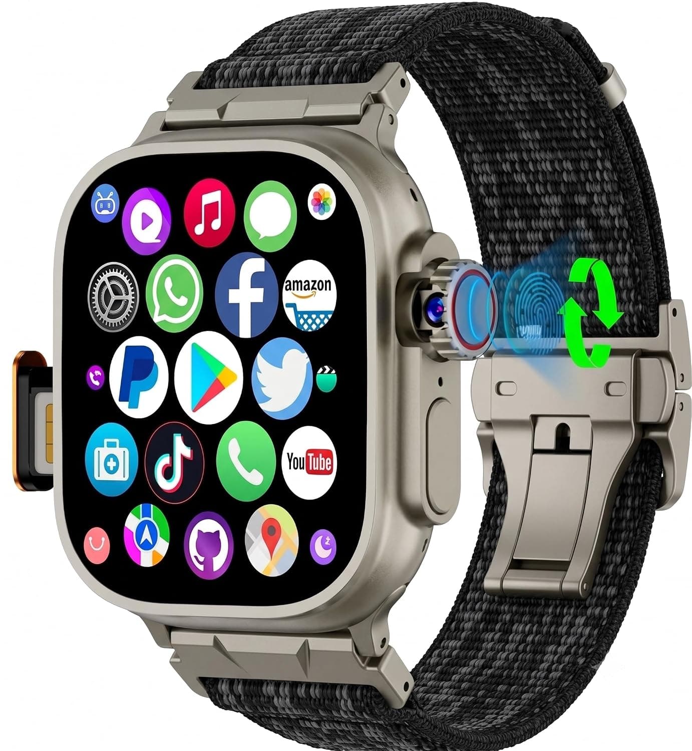 Original DW100 Pro+ Ultra 2026 Version 5G/4G Cellular & WiFi with 190° Rotatable Camera 2:29 inch AMOLED Display Android watch with Play store GPS & Finger & Face ID •4RAM 32ROM•