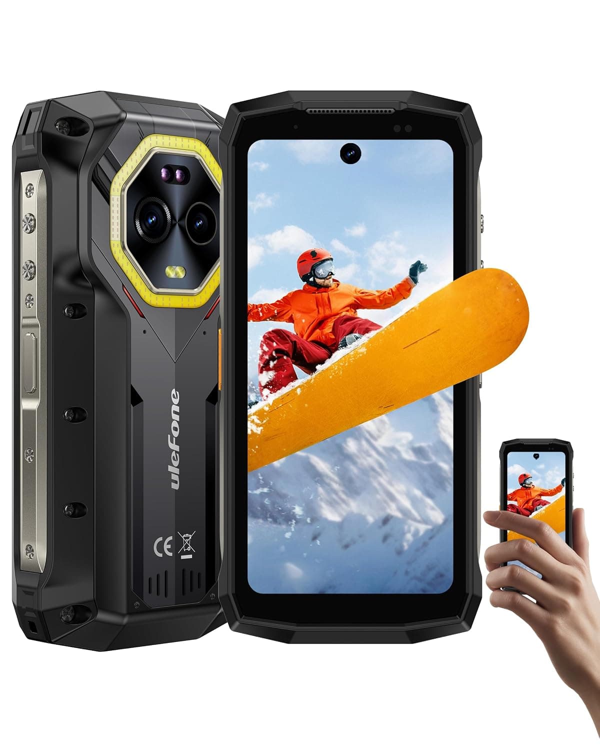 Ulefone Armor Mini 20 4G Rugged Phone, 16GB+256GB MTK Helio G99, 64MP+50MP Main Camera, 6200mAh(33W), 4.7" HD+ Corning Gorilla Screen, IP68/69K Waterproof, Versatile LED Light, Android 15