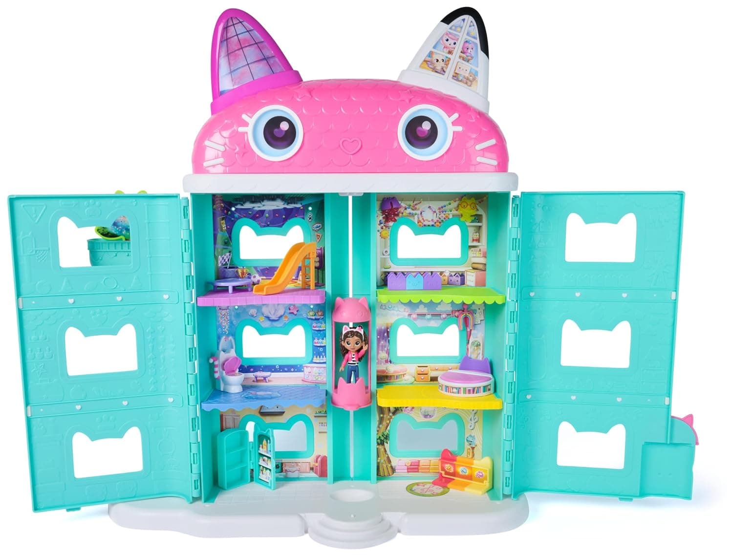 Gabby’s Dollhouse Movie Meow-mazing Dollhouse with Gabby Figure, 7 Themed Rooms, Interactive Features and Surprise Accessories 3 Years +