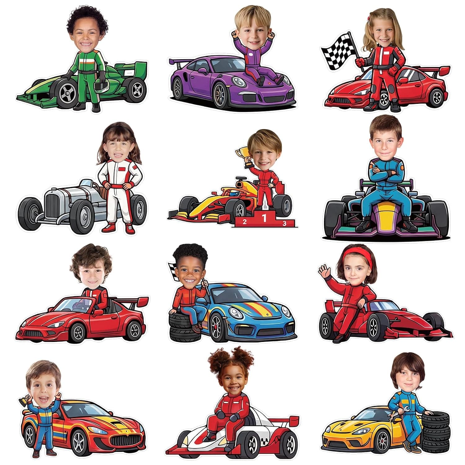 120pcs Race Car Cutouts Racing Theme Bulletin Board Decoration Back to School Racing Car Paper Cut-Outs Classroom Decor for Boy Girl Classroom DIY Craft Photo Kindergarten Preschool Wall Door Supplies