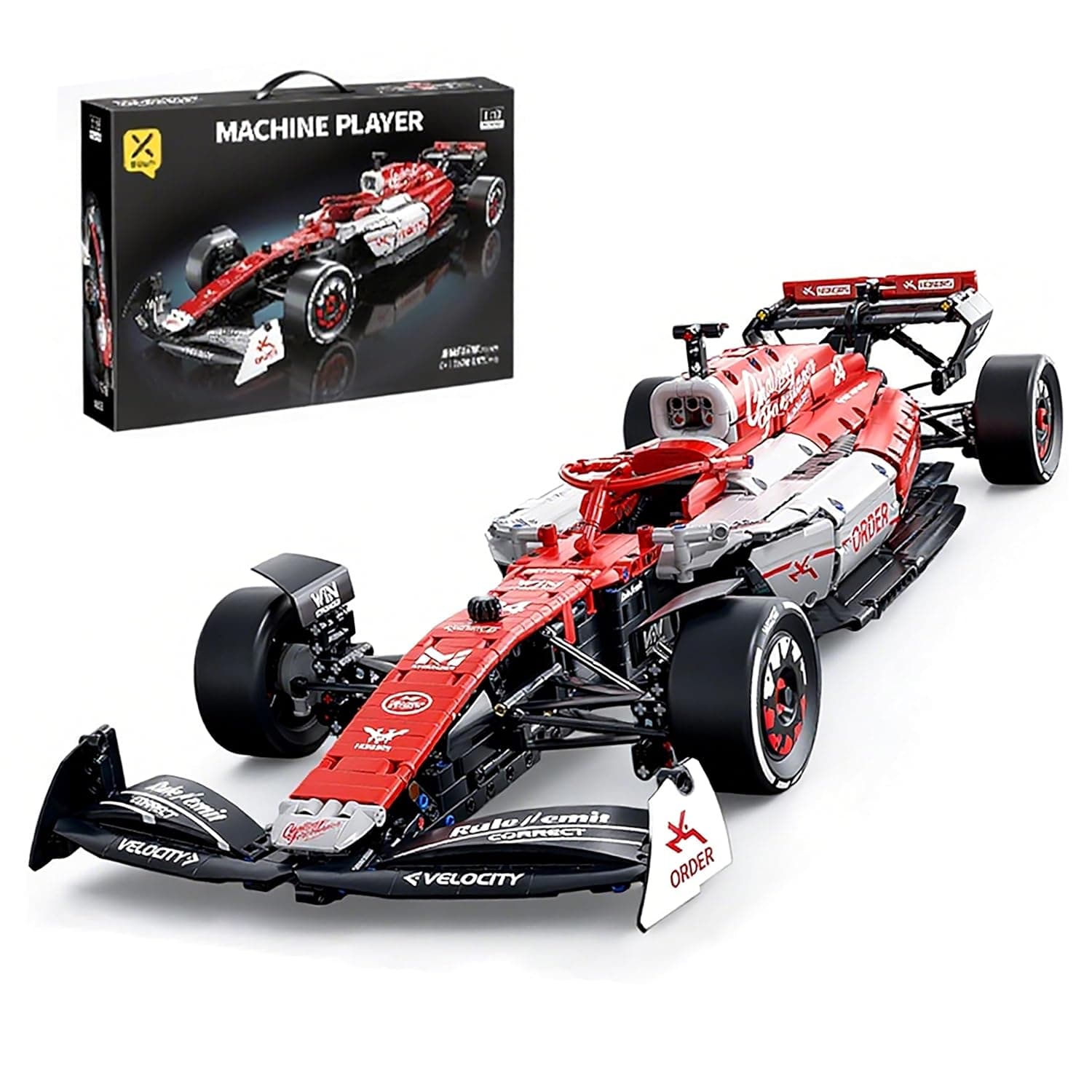 Chodia Sport Race Car Building Block Sets,1:8 Racing Supercar Toys Kits Red Collectible MOC Model Construction Birthday Gifts for Adults Men Teens Boys Age 8-12 12-16,14,14+ (1724 PCS)