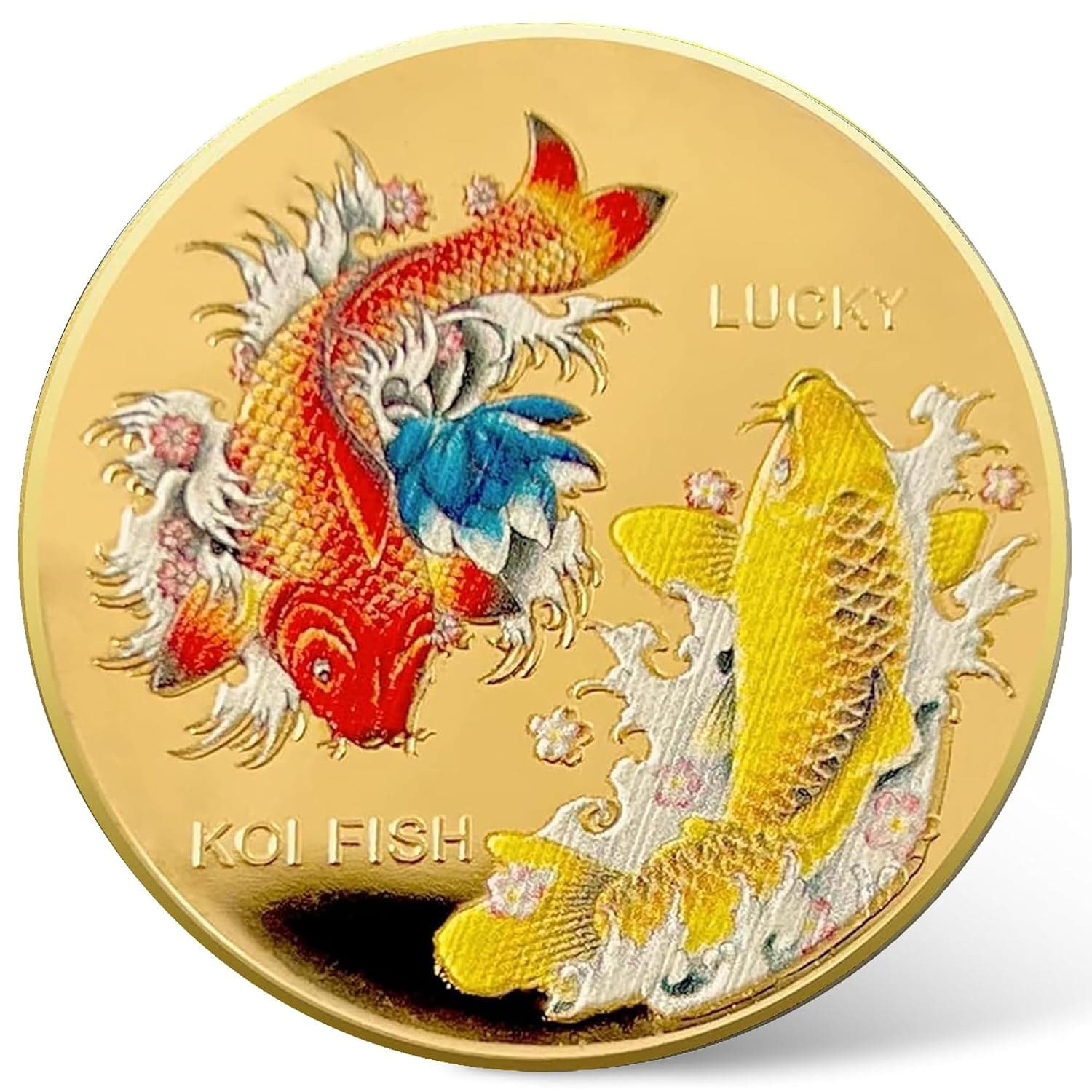 Attract Good Fortune and Prosperity with Koi Fish Mysterious Pattern Lucky Coin - A Must-Have for Your Collection - Lottery Ticket Scratcher Tool