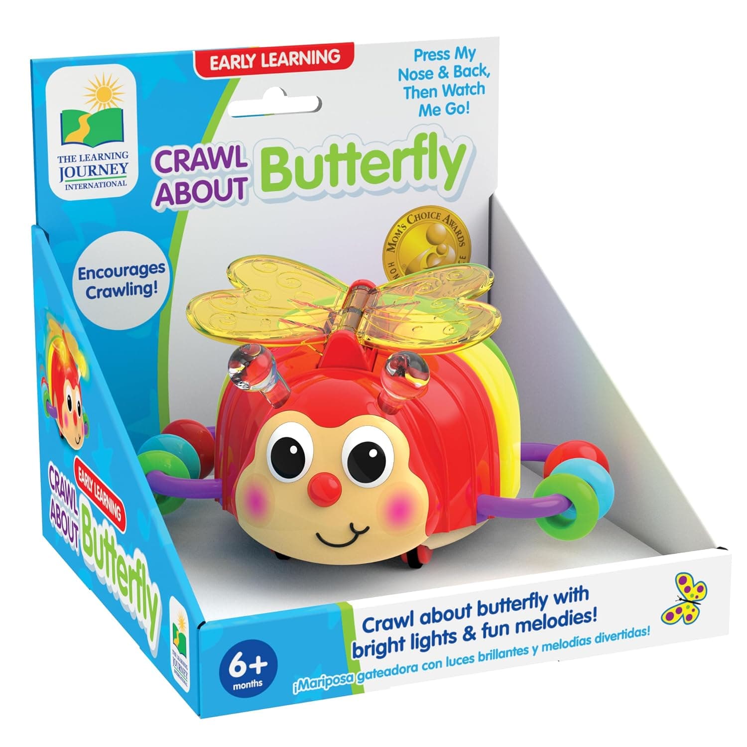 The Learning Journey Early Learning – Crawl About Butterfly Musical Crawling Aid – Baby Toys & Gifts for Boys & Girls Ages 6+ Months, Multi
