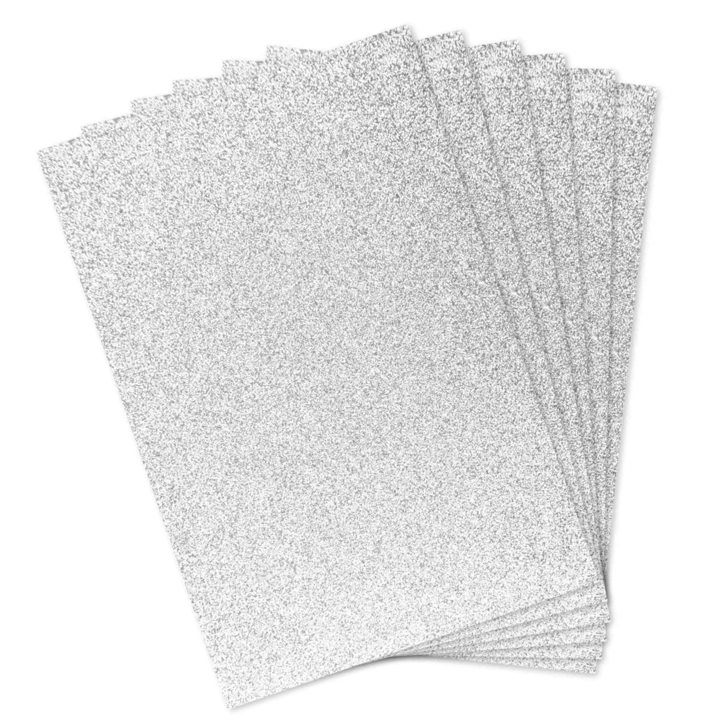 20Sheets Silver Glitter Paper Cardstock - A4 Size (250gsm) Premium Sparkling Card Stock Paper for Craft Card Making DIY Party Decoration (Silver)