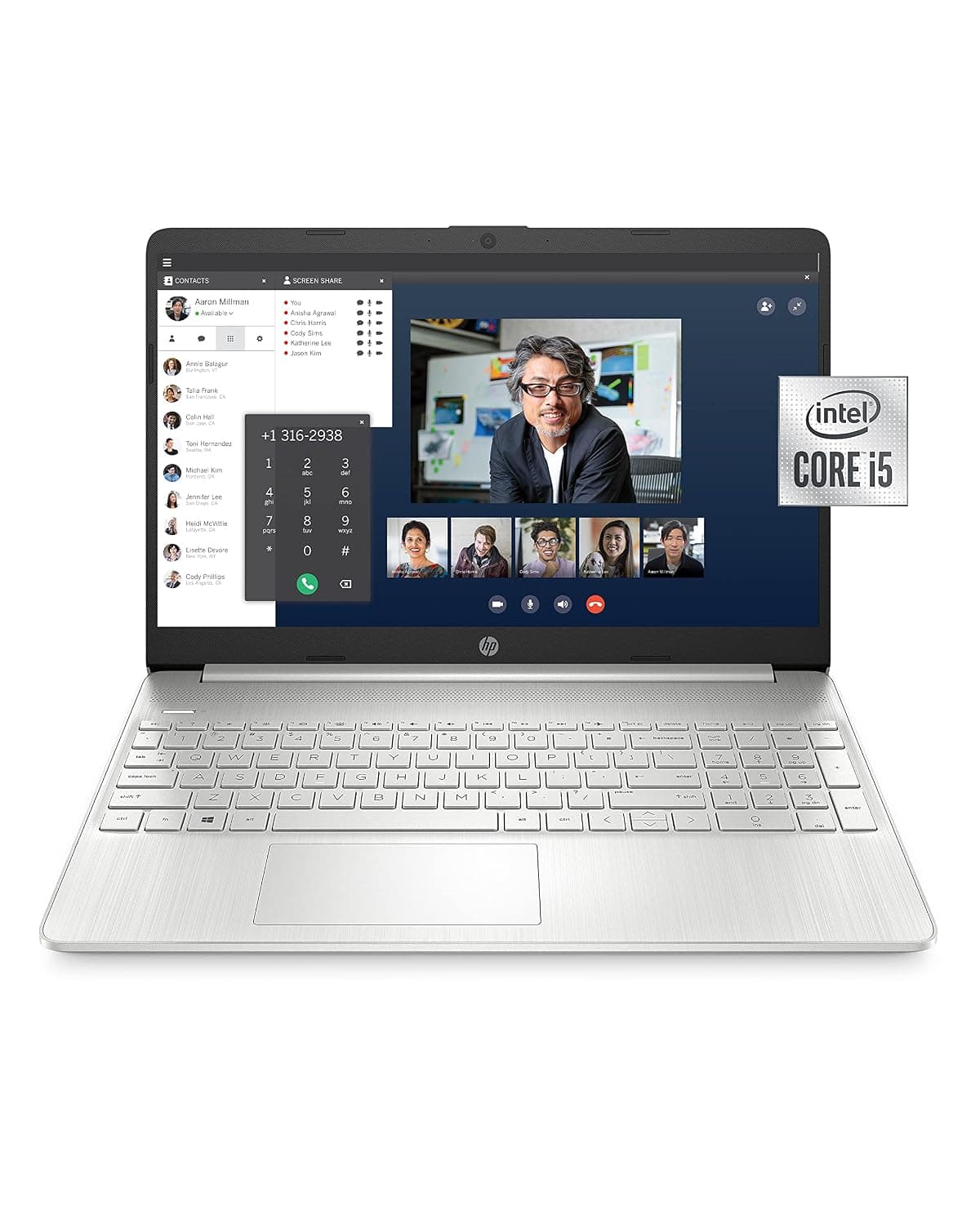 HP 15-dy1036nr 10th Gen Intel Core i5-1035G1, 15.6-Inch FHD Laptop, Natural Silver