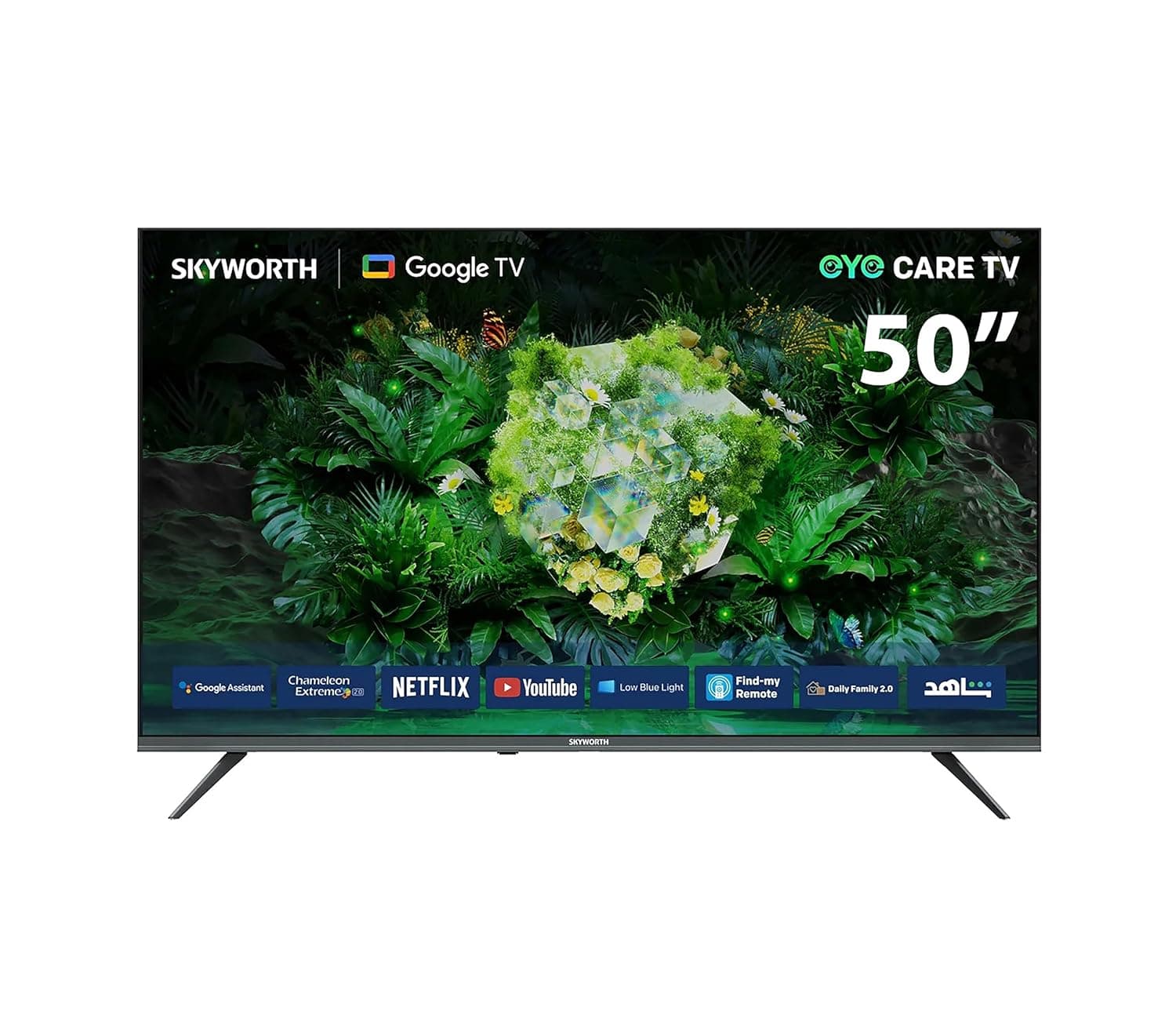 SKYWORTH 50G6500G - 50" UHD 4K 60Hz LED TV with Google TV, Chameleon Extreme 2.0, HDR10, Eye Care 2.0, Game Mode, 3xHDMI, 2xUSB, DTS Studio Sound, and Find-my Remote. (2 Years Warranty)