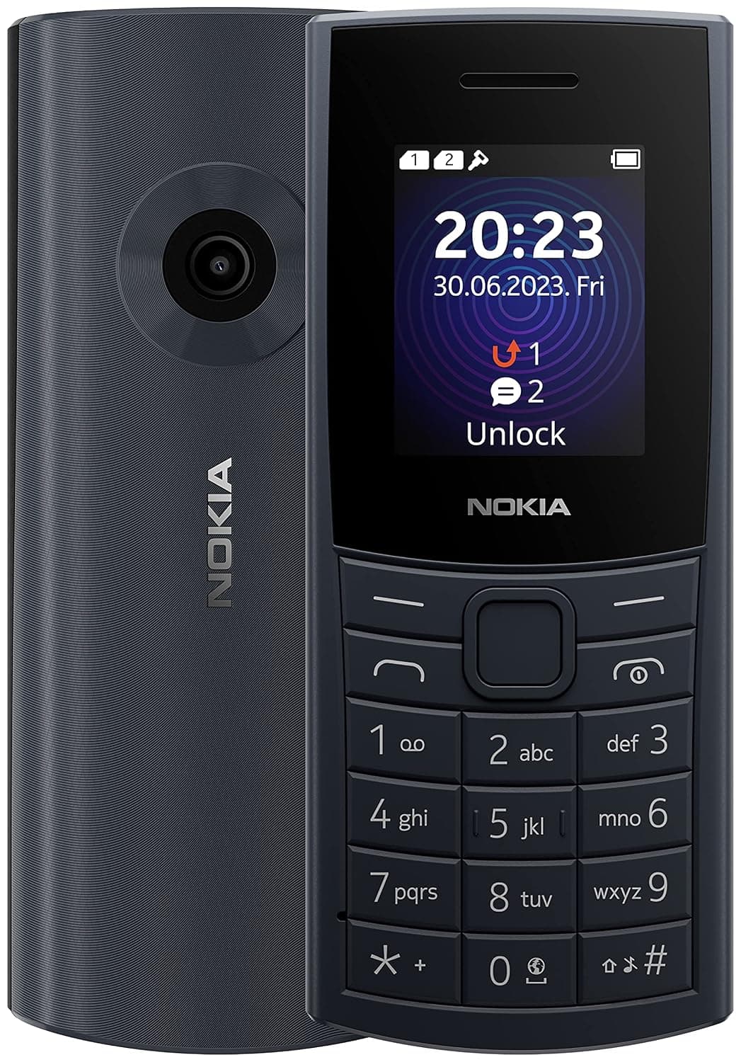 Nokia 110 4G Feature Phone with 4G, Camera, Bluetooth, FM radio, MP3 player, MicroSD, Long-Lasting Battery, and Pre-loaded Games, Dual Sim - Blue