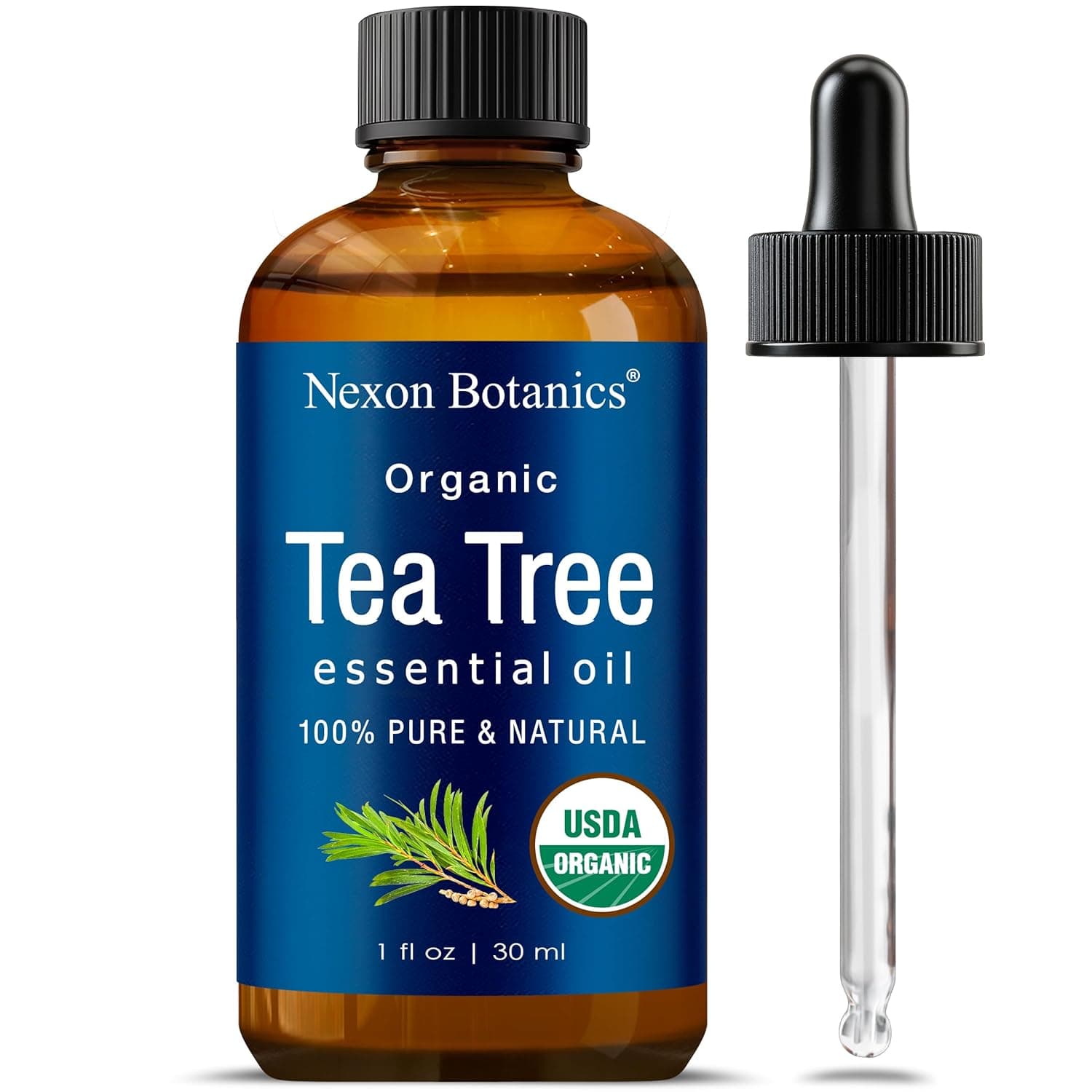 Organic Tea Tree Oil 30 ml - Pure, Natural Oils for Aromatherapy, Diffusers, DIY, Candle and Soap Making Scent - Nexon Botanics