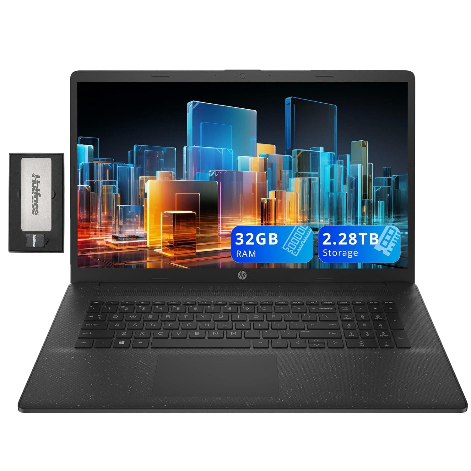 HP 17.3" HD+ Business Laptop, Intel i5-1334U, 32GB RAM, 2.28TB Storage(2TB SSD+288GB Docking Station Set), Intel Iris Xe Graphics, Full Size Keyboard, Wi-Fi 6, 720p HD Camera, Win 11, Jet Black