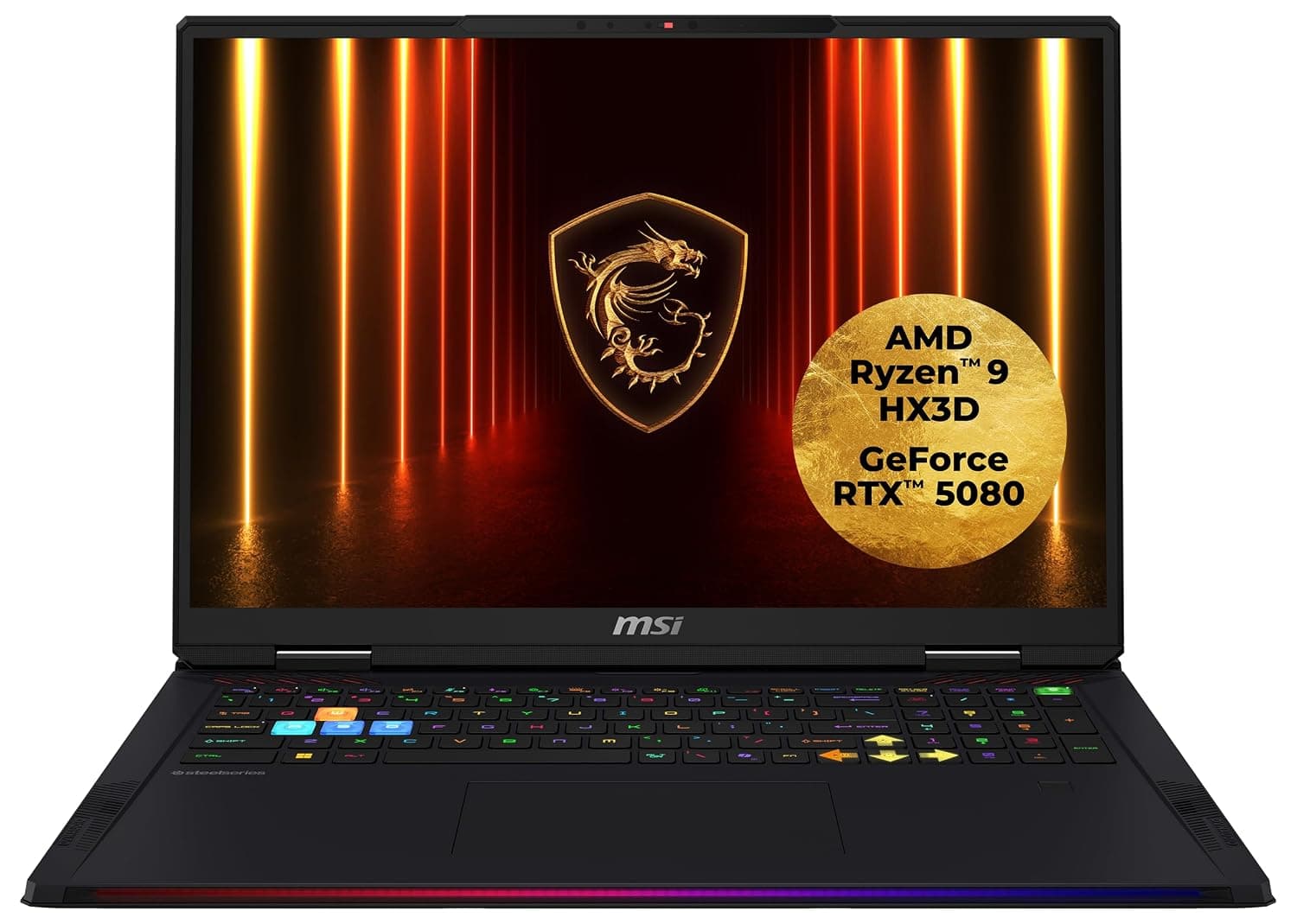 MSI Raider A18 HX Gaming Laptop - 18" UHD + Mini LED 120Hz Display, AMD Ryzen 9 9955HX3D, NVIDIA GeForce RTX 5080, 64GB DDR5, 2TB SSD, Windows 11 Home, QWERTZ Keyboard, A9WIG-080