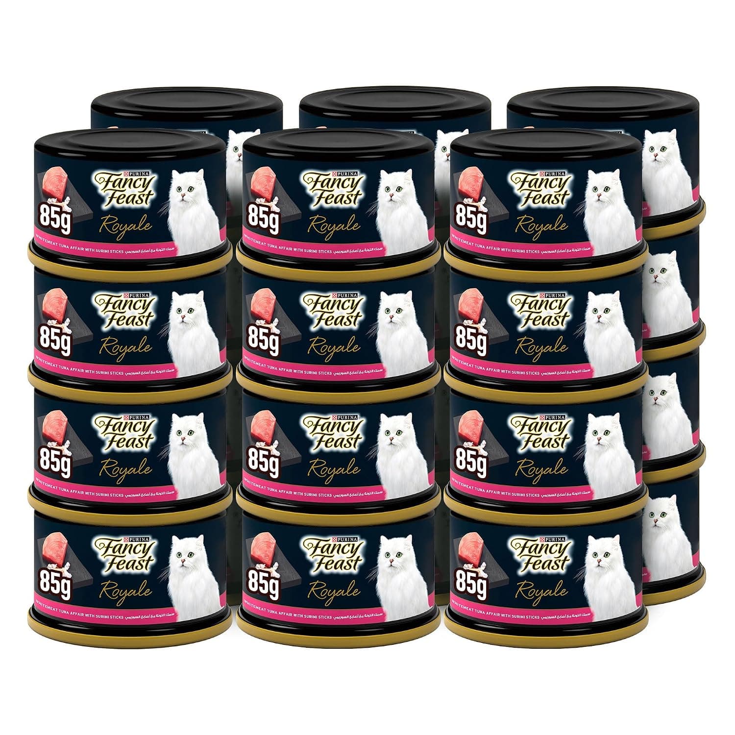 Purina Fancy Feast Royale Whitemeat Tuna Affair With Surimi Sticks Wet Cat Food Can, 24x85g
