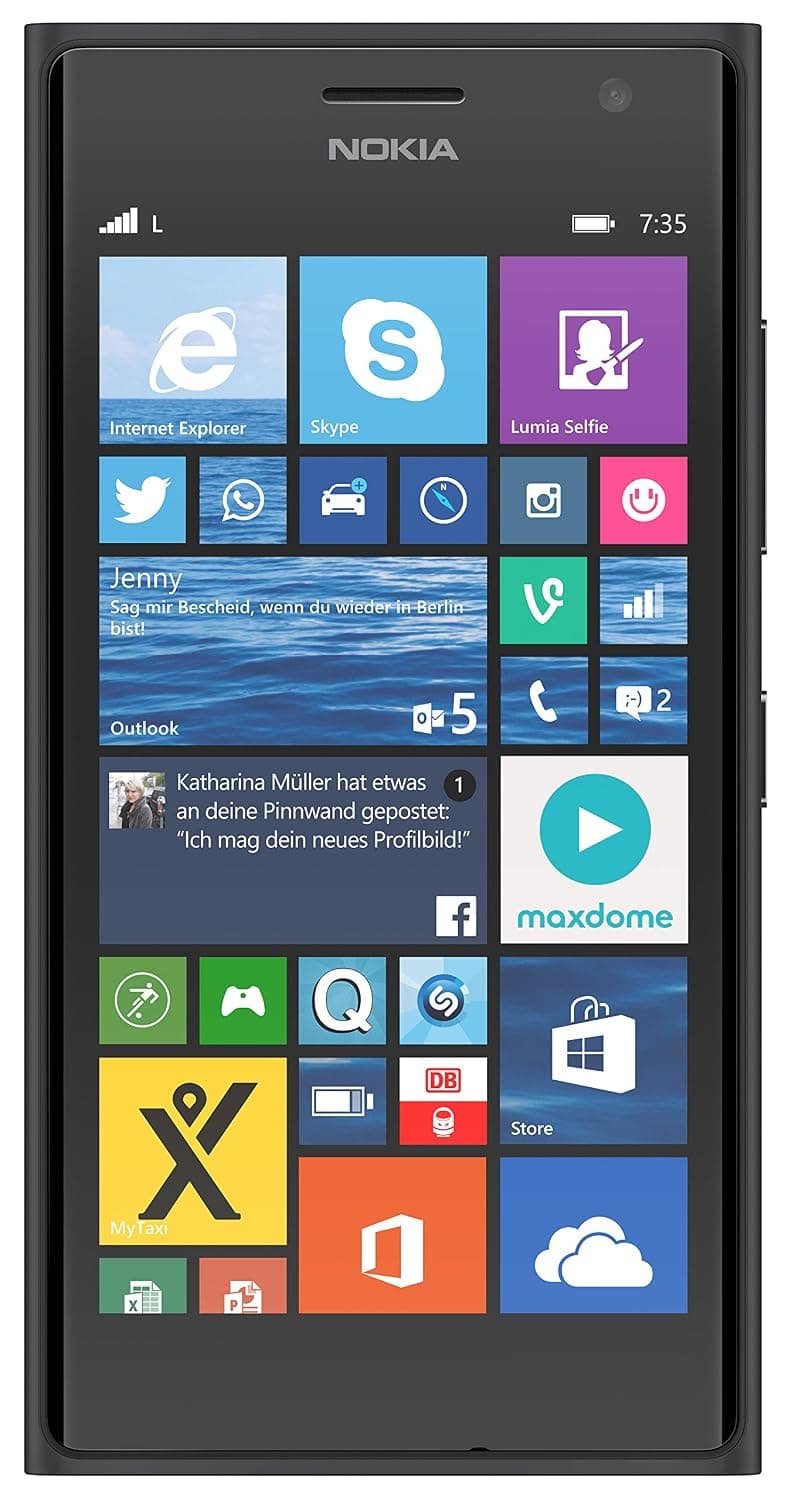 Nokia Lumia 735 Single-SIM 8GB ROM + 1GB RAM (GSM Only | No CDMA) Factory Unlocked 4G/LTE Smartphone (Black/Dark Grey) - International Version