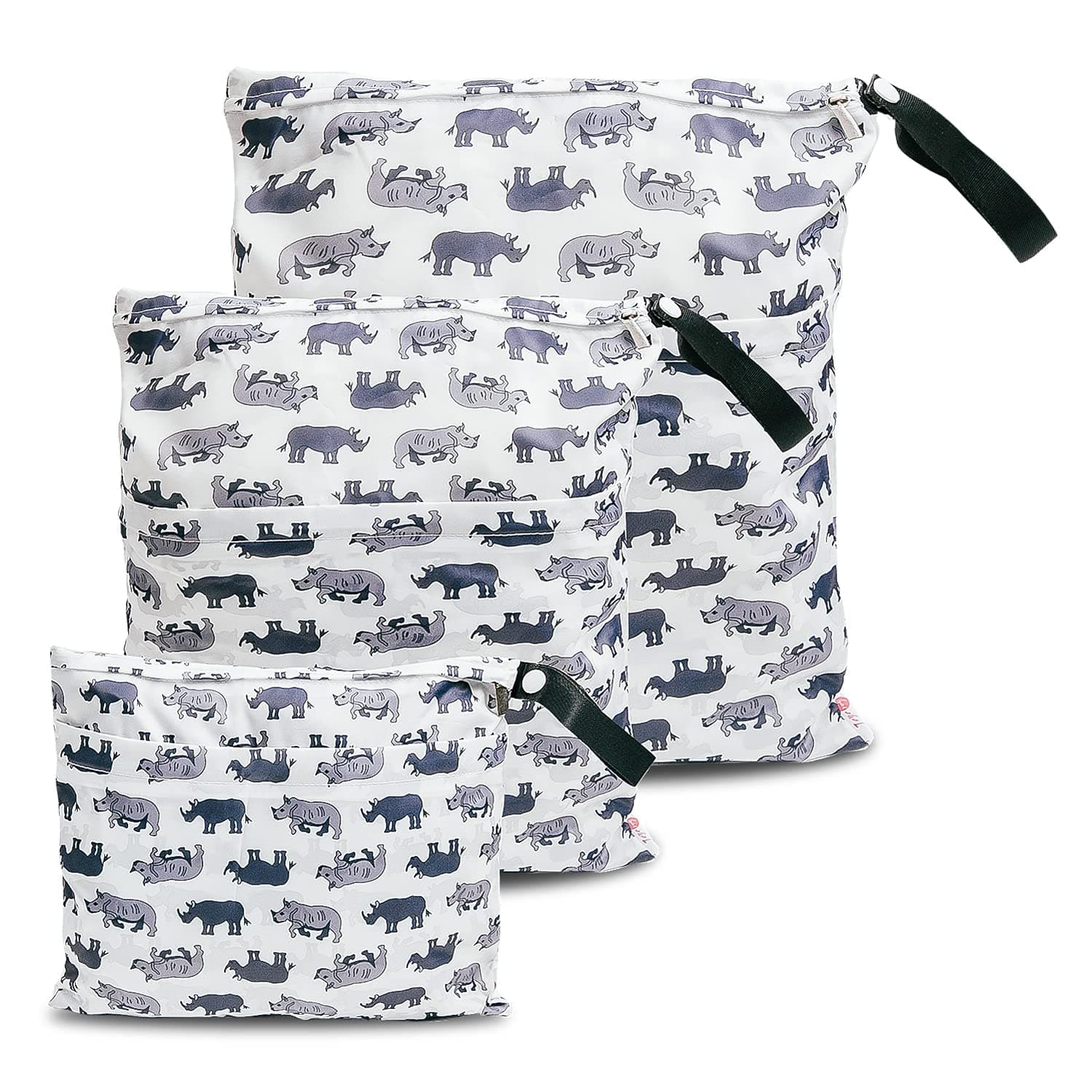 3Pack Waterproof Diaper Bag for Mom,Wet Dry Bag Laundry Bag for Baby Cloth Diaper Caddy,Travel Bag Organizer for Baby Essentials, Grey, fasion