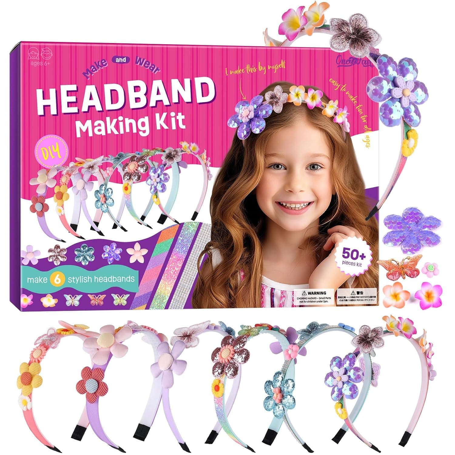 Headband Making Kit for Girls, Make Your Own Fashion Headbands, Girls Toys | DIY Hair Accessories Set, Arts and Crafts for Kids Activities, Toys for Girls, Eid Return Birthday Gifts for Girls Ages 6-12