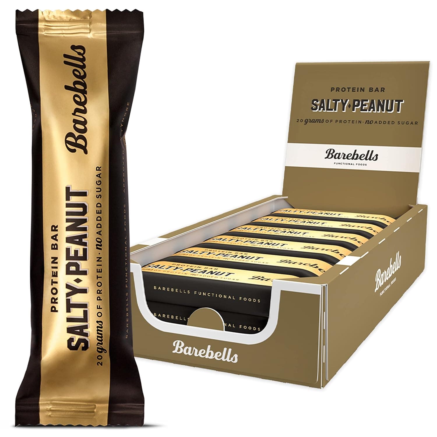 Barebells Salty Peanut Protein Bar, High Protein And Low Carb Bar, 12 X 55G