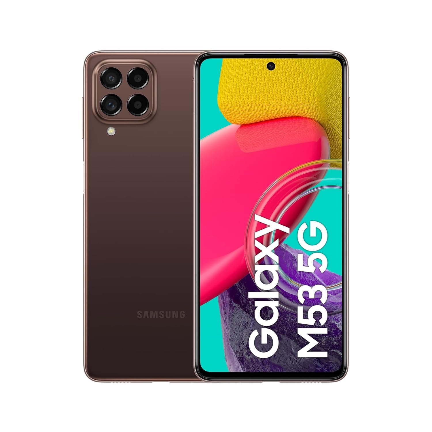 Samsung Galaxy M53 Dual-SIM 128GB ROM + 6GB RAM (GSM only | No CDMA) Factory Unlocked 5G Smartphone (Brown) - International Version