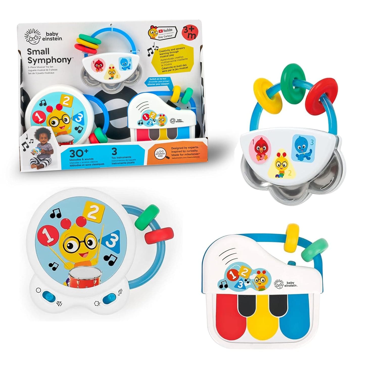 Baby Einstein Small Symphony 3-Piece Musical Toy Set, Ages 3+ Months, for Boy or Girl…