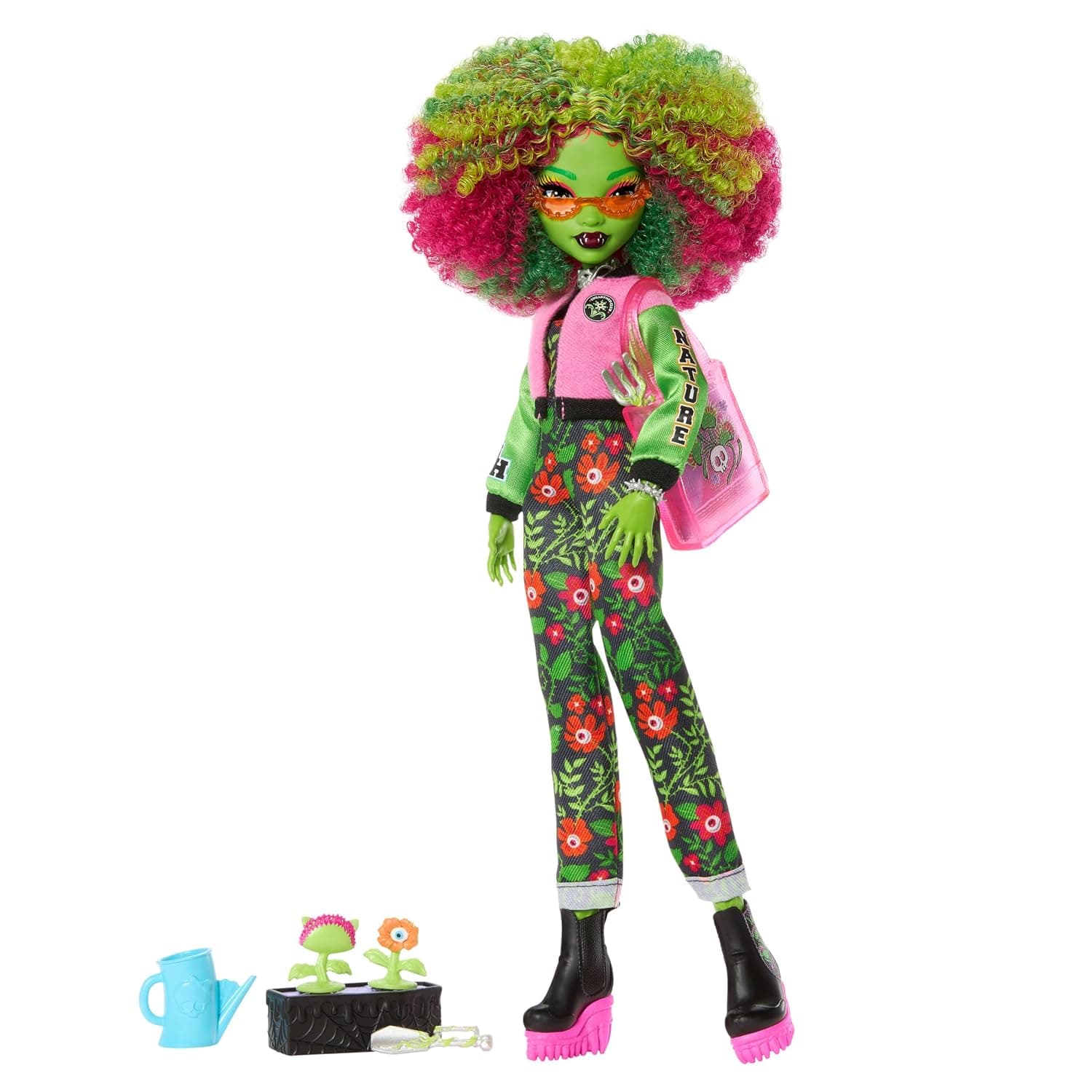 Monster High Fearbook Venus McFlytrap Underground Club Doll and Accessories Including College Jacket, Yearbook and Gardening Tools JDR59