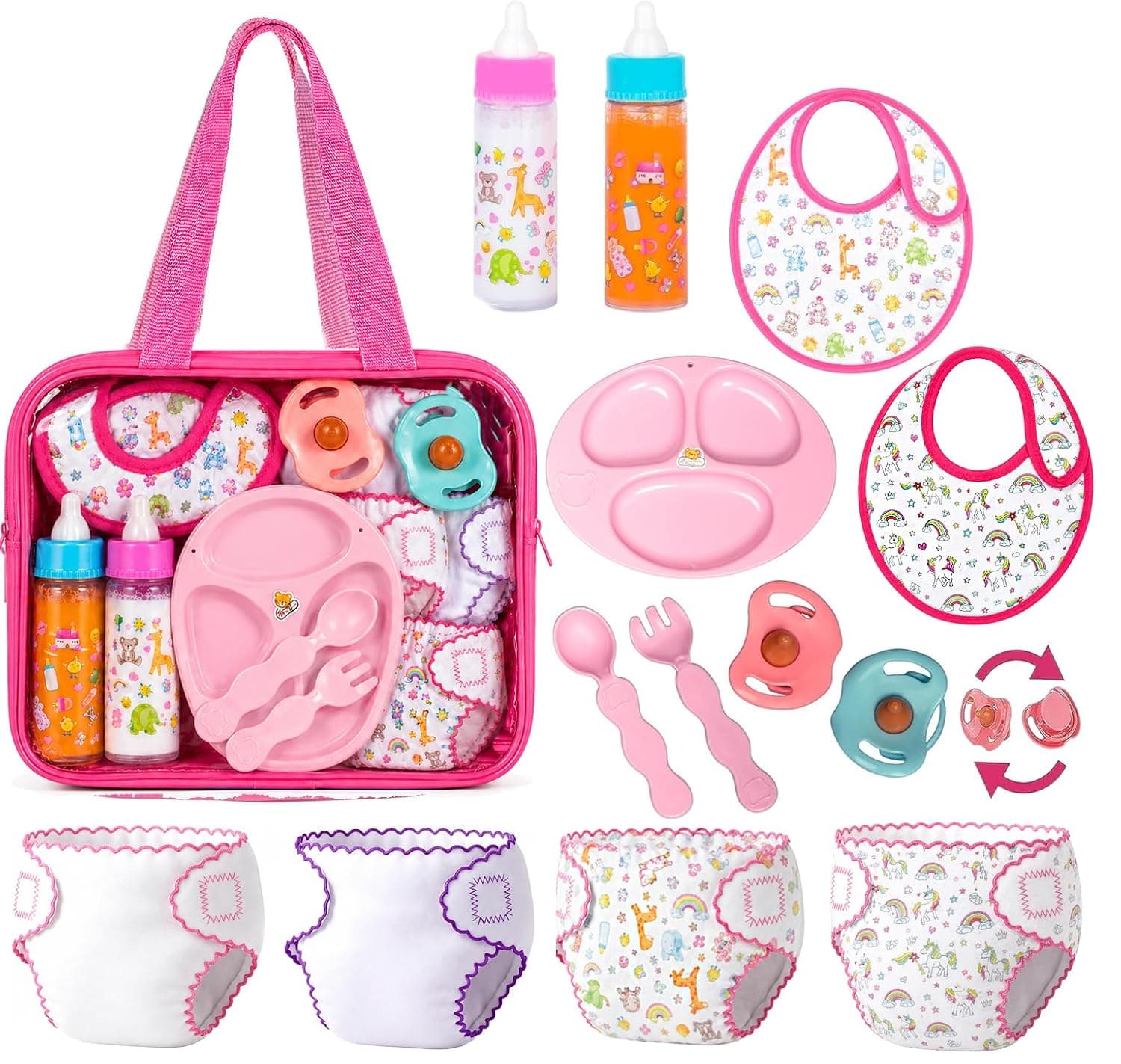 fash n kolor My Sweet Baby Disappearing Doll Feeding Set | Baby Care 6 Piece Doll Feeding Set (13 Pc Set)
