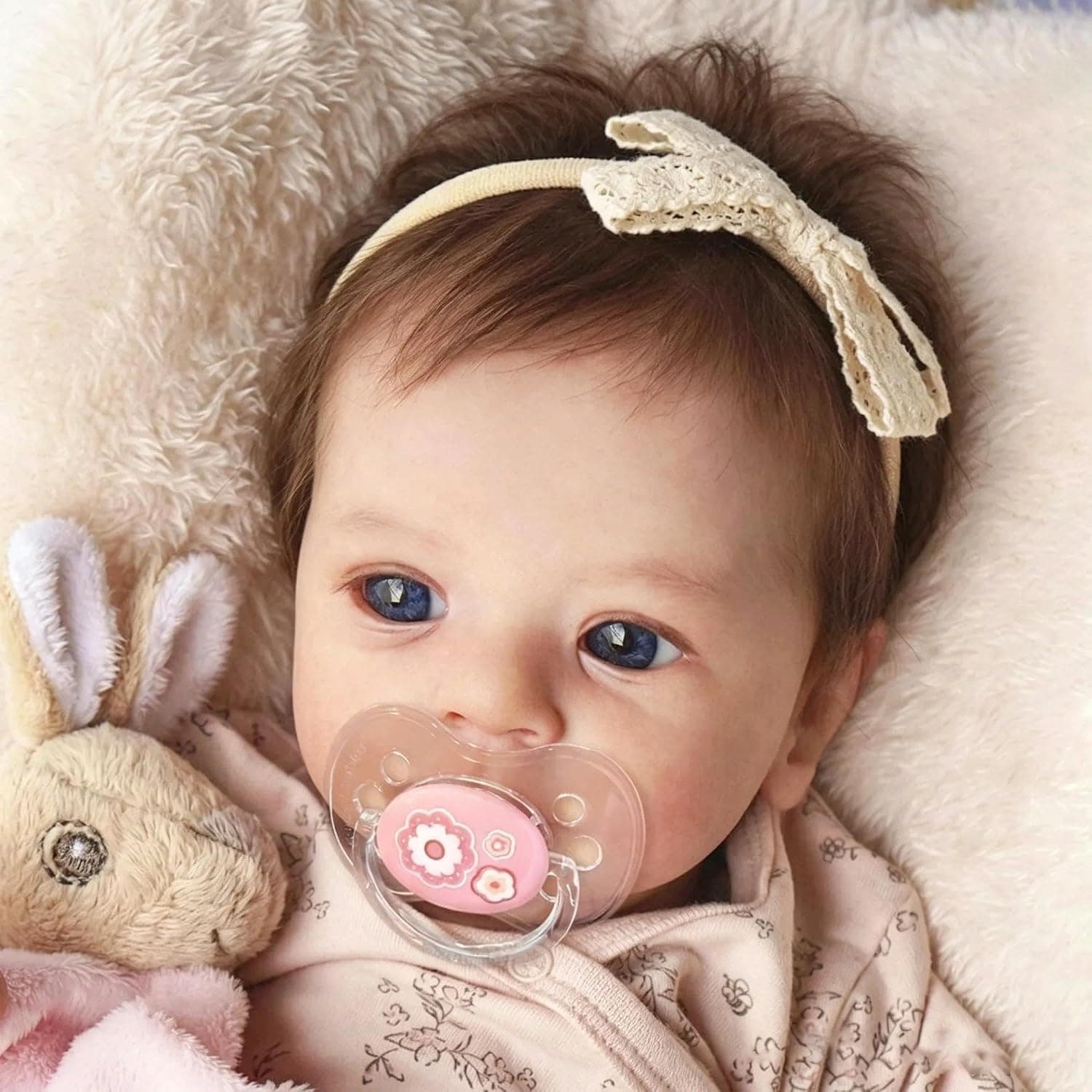 Zero Pam Baby Reborn Girl, 48 CM Silicone Reborn Girl Doll, Posable Doll That Looks Like A Real Baby, Silicone Doll Re-Born Realistic Soft Fabric Body for 3+ Children with Accessories
