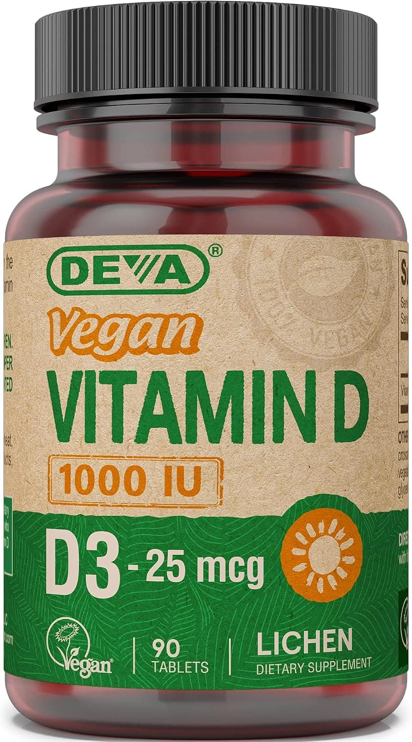 Deva Vegan Vitamins D3 1000 Iu, White, 90 Count