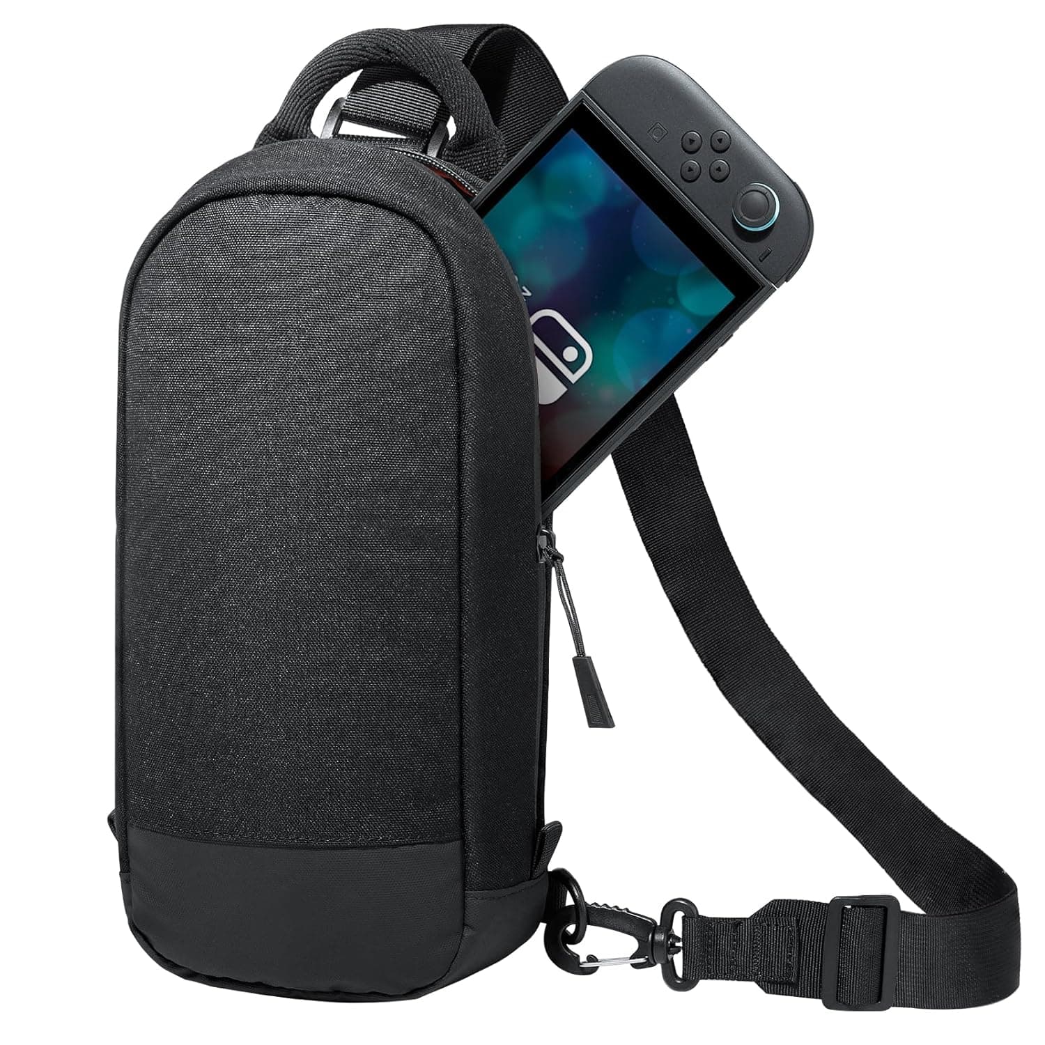JETech Sling Crossbody Bag for Nintendo Switch 2/Switch OLED/Switch Console, Shoulder Bag with 8 Game Card Slots, Large Capacity for Accessories & Charger, Perfect for Daily Use & Travel, Black