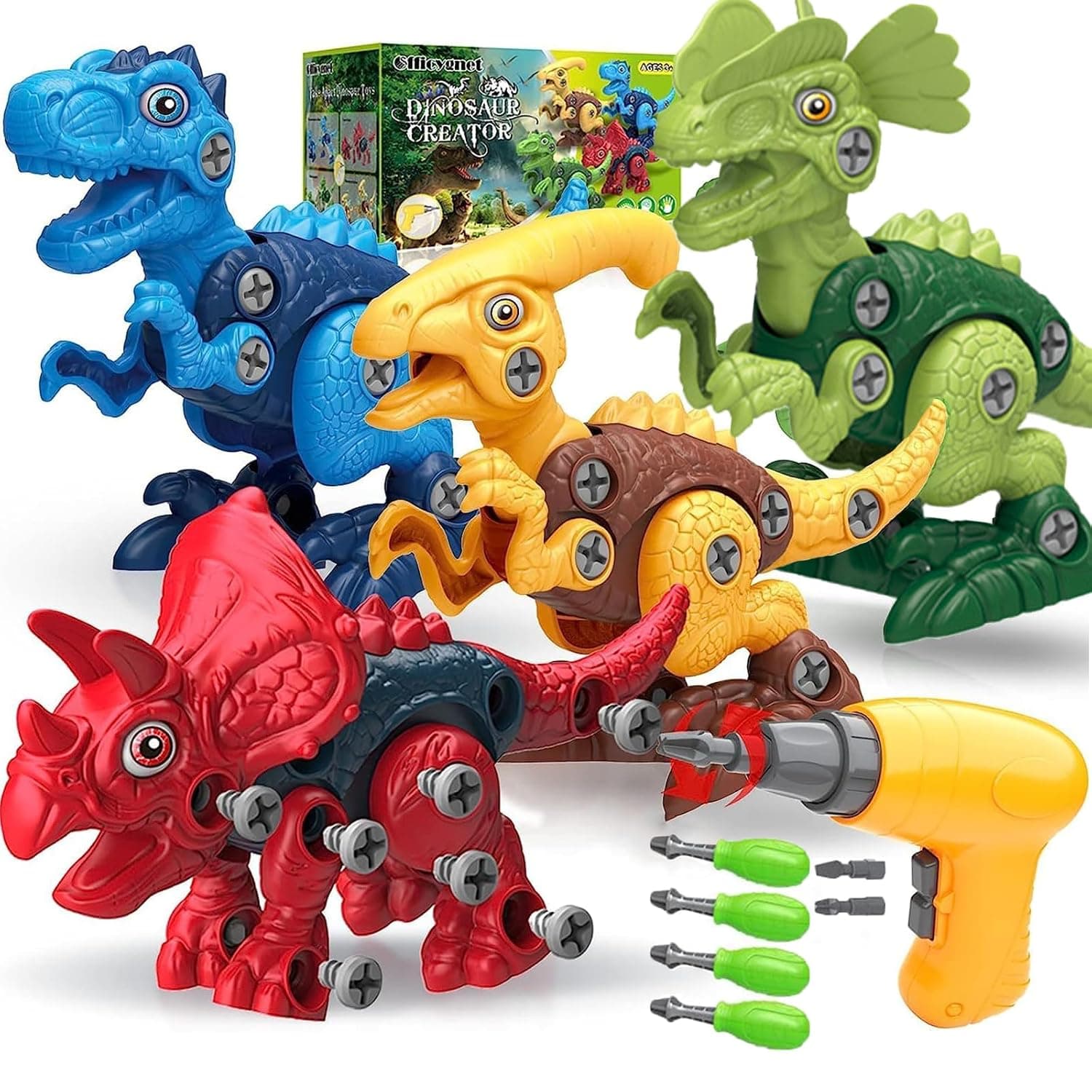 Kids Toy Dinosaur Toys, Kids Take Apart Toys, Learning Educational Building Sets with Electric Drill, Ideal Gift for Boys Girls Age 3 4 5 6 7 8 Year Old