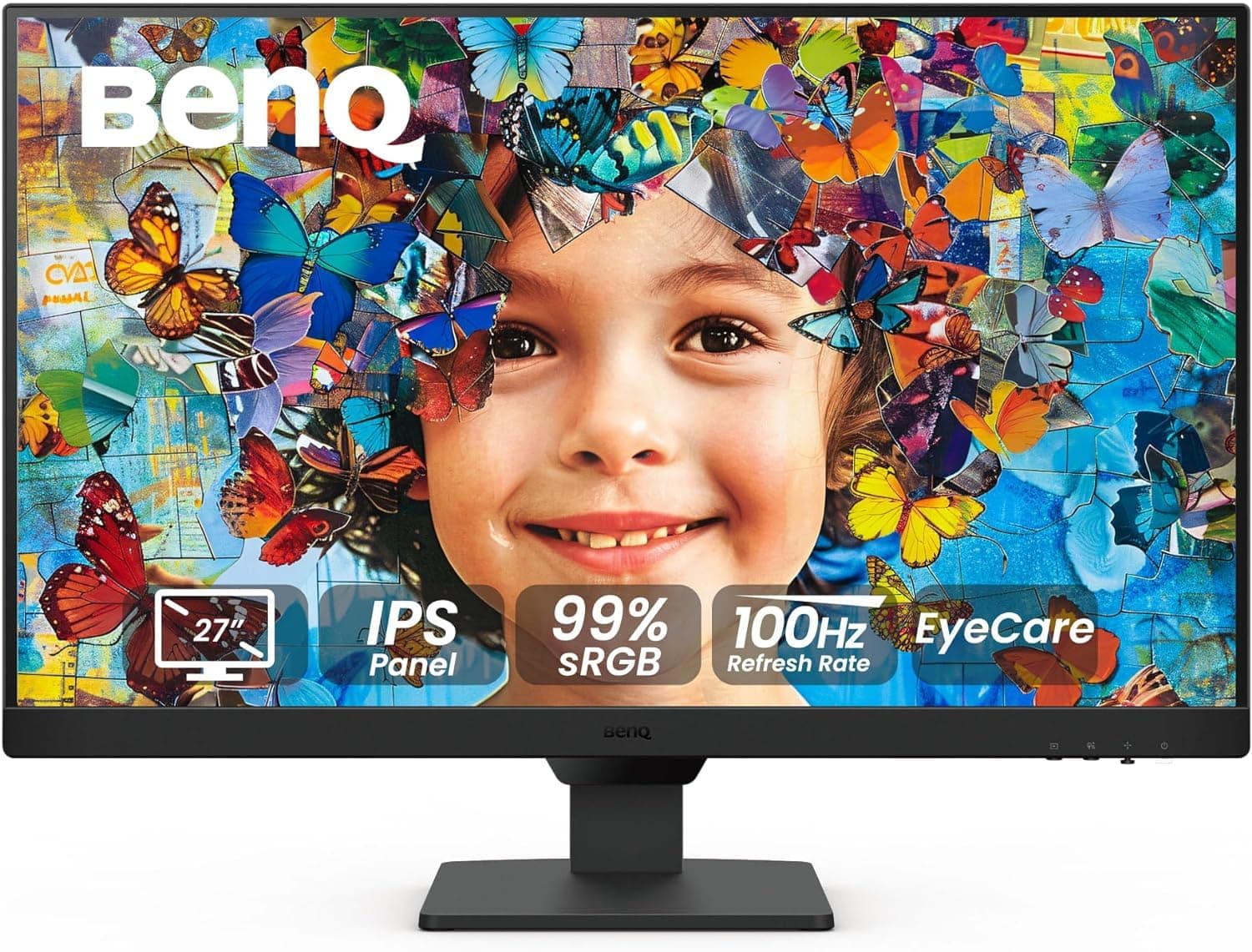 BenQ GW2790 100Hz Computer Monitor 27inch FHD 1920x1080p, IPS, Eye-Care Tech, Low Blue Light, Anti-Glare, Adaptive Brightness, Built-in Speakers, DP, HDMI, KSA Version - 3 Years Warranty