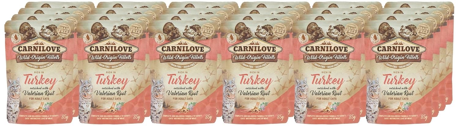 Carnilove Turkey enriched with Valerian Root for Adult Cats (Wet Food Pouches) 24x85g