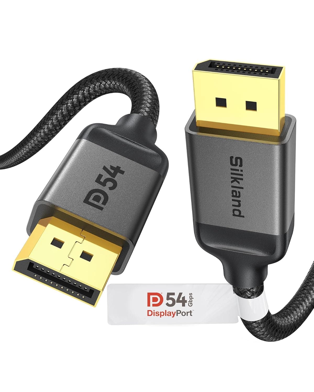 Silkland 54Gbps Displayport 2.1 Cable 2M [VESA Certified], 8K@120Hz, 4K@540Hz, HDR10, G-Sync & FreeSync, DSC 1.2a, DP 2.1 Cable for 540Hz 360Hz 240Hz 144Hz Gaming Monitor, PC, Graphics Card