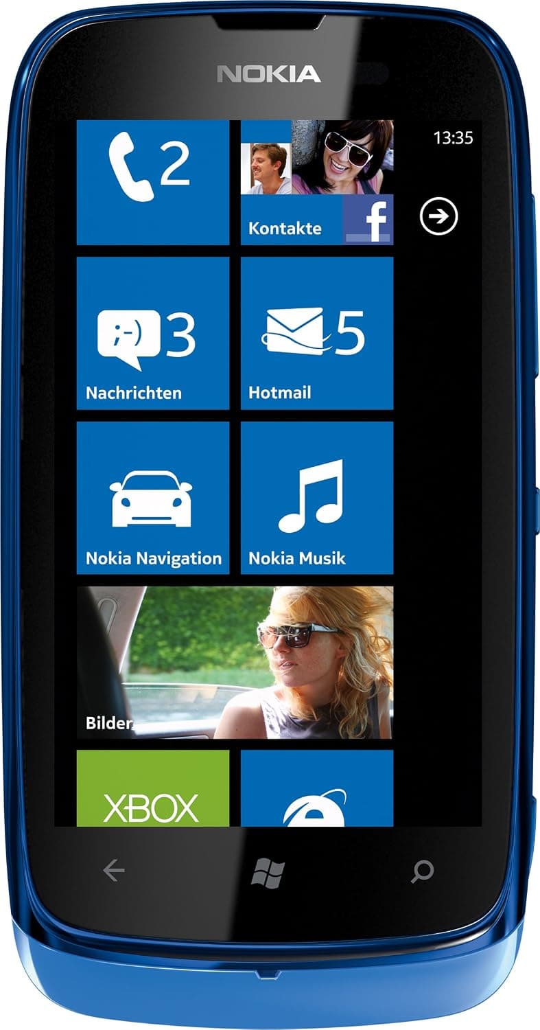 Nokia Lumia 610 Single-Sim 8GB ROM + 256MB RAM (GSM Only | No CDMA) Factory Unlocked 3G Smartphone (Cyan Lumia) - International Version