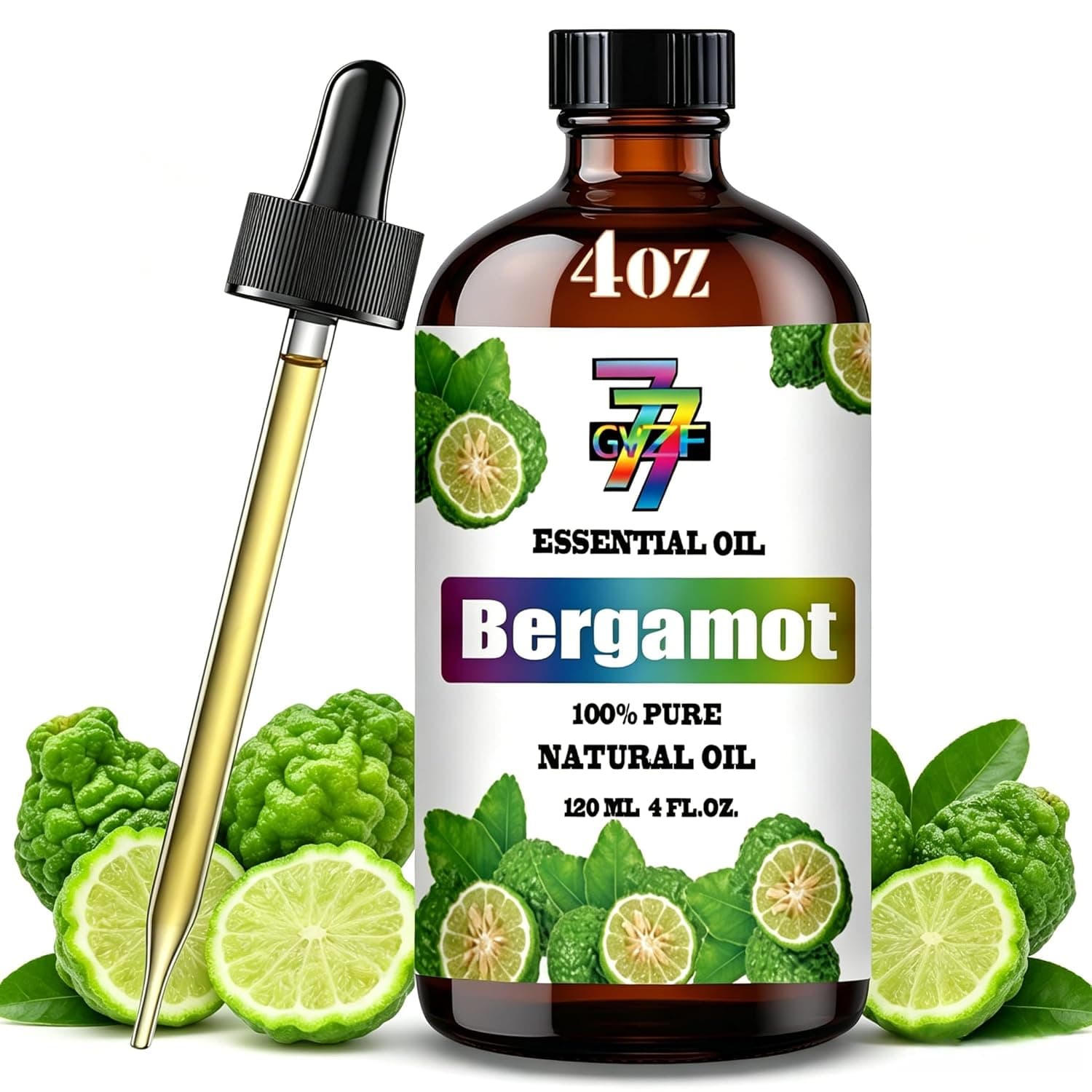 Bergamot Essential Oil (4 Oz/120 Ml) - Bergamot Oils Used In Diffusers, Humidifiers, Home Baths, Cleaning Products, Yoga, Diy Soaps And Diy Scented Candles