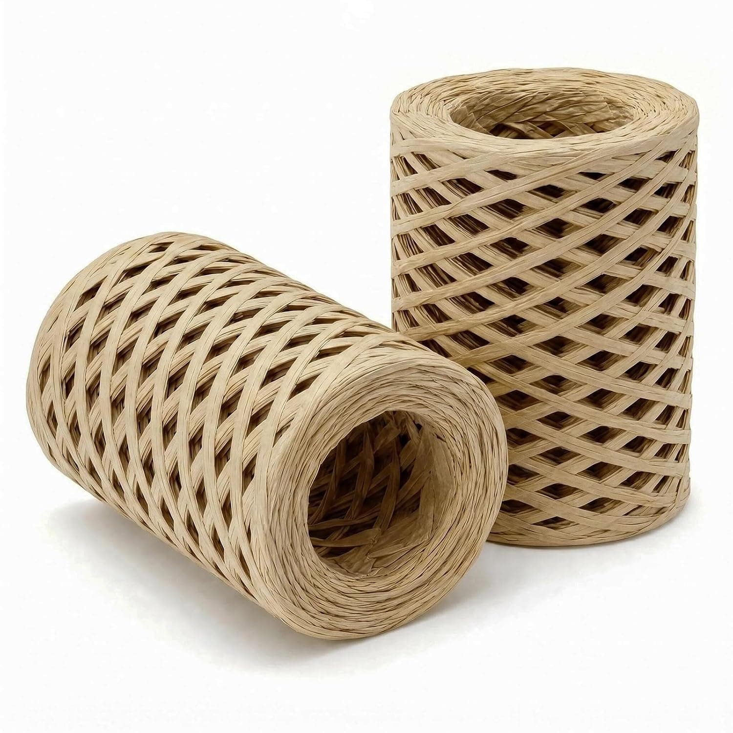 Brown Raffia Paper Twine 2 Rolls 109yd for Gift Wrapping Crafts | Soft biodegradable yarn, 218 yds total. Ideal for Christmas decor, crocheting, tags, DIY wrap. Eco-friendly paper twine