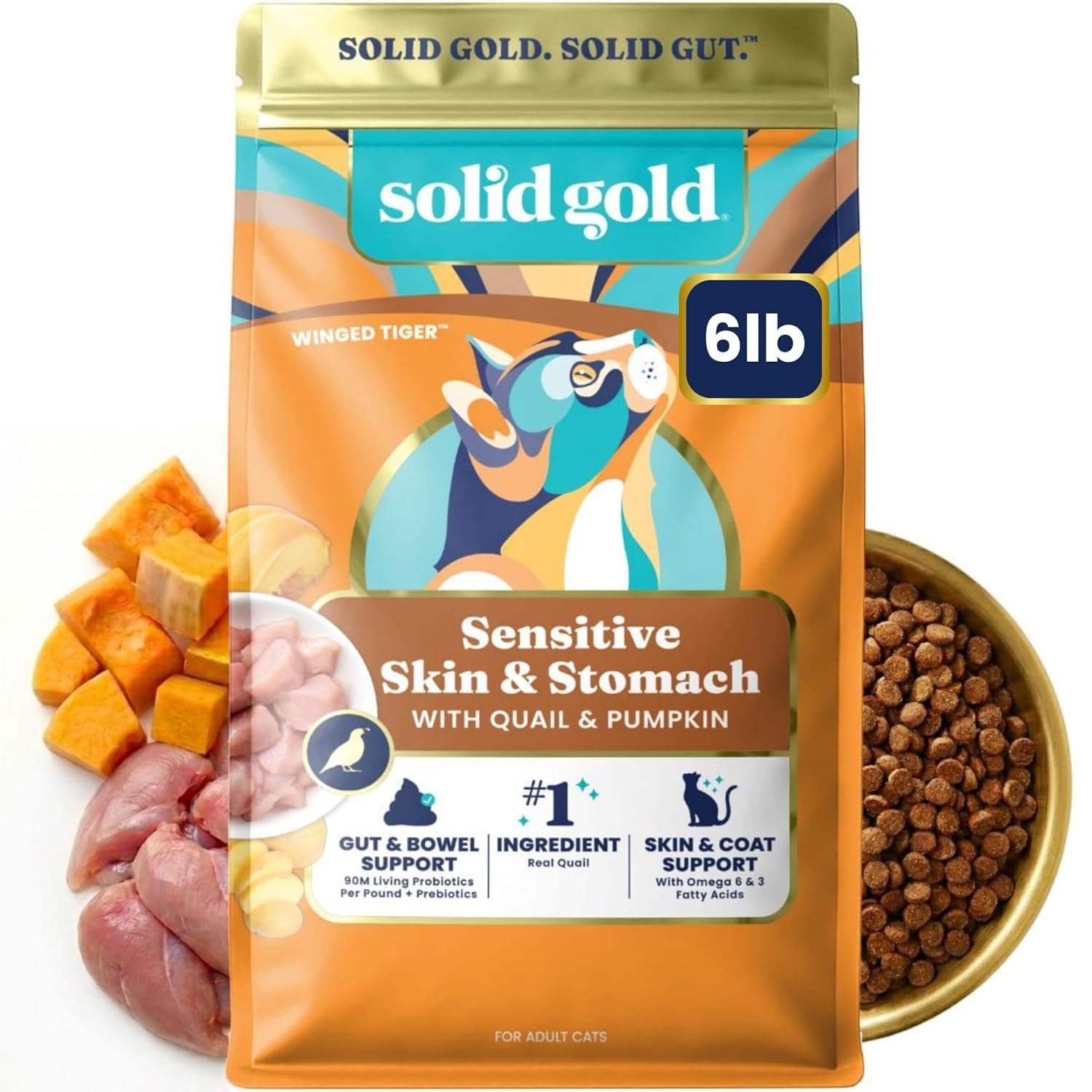 Solid Gold Cat Joint Supplement Gel Winged Tiger with Quail & Pumpkin - 2.72 Kg