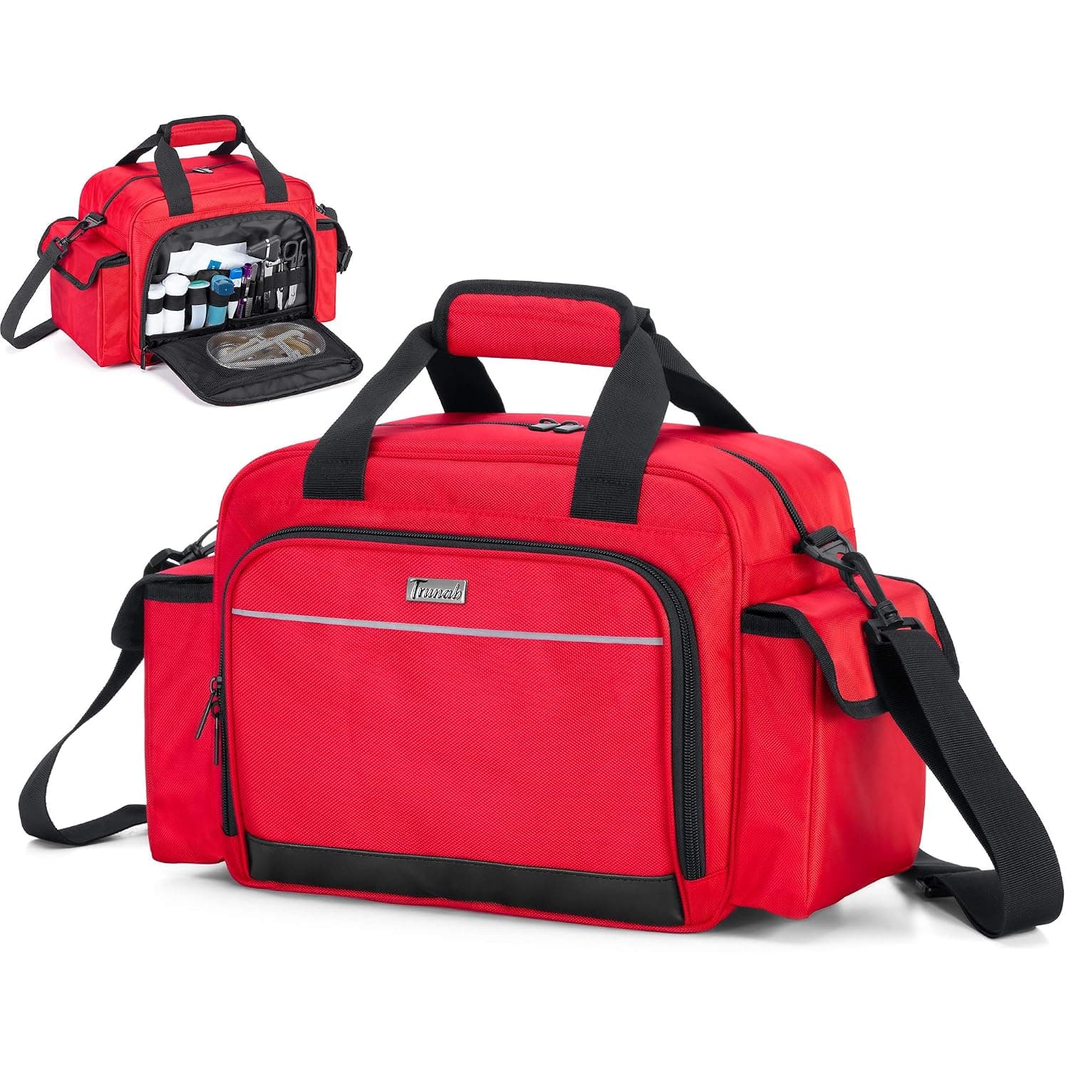 Trunab First Aid Bag, Nurse Medical Bag Suitable for Home Visit, Shoulder Bag with Many Pockets for Student Nurse