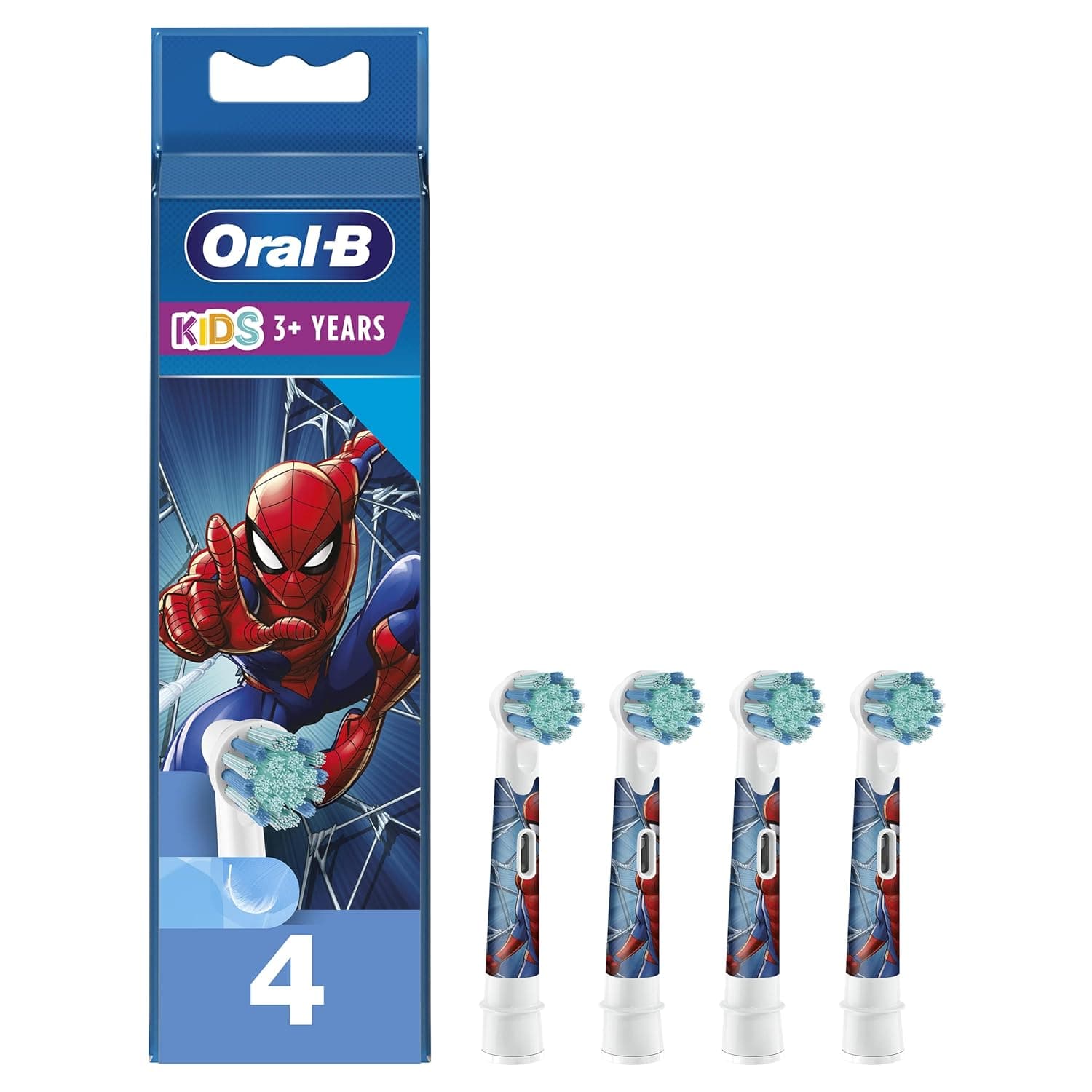Oral-B Kids Electric Tootbrush Brush Heads Designed by Braun, 4 Brush Heads, for Ages 3+