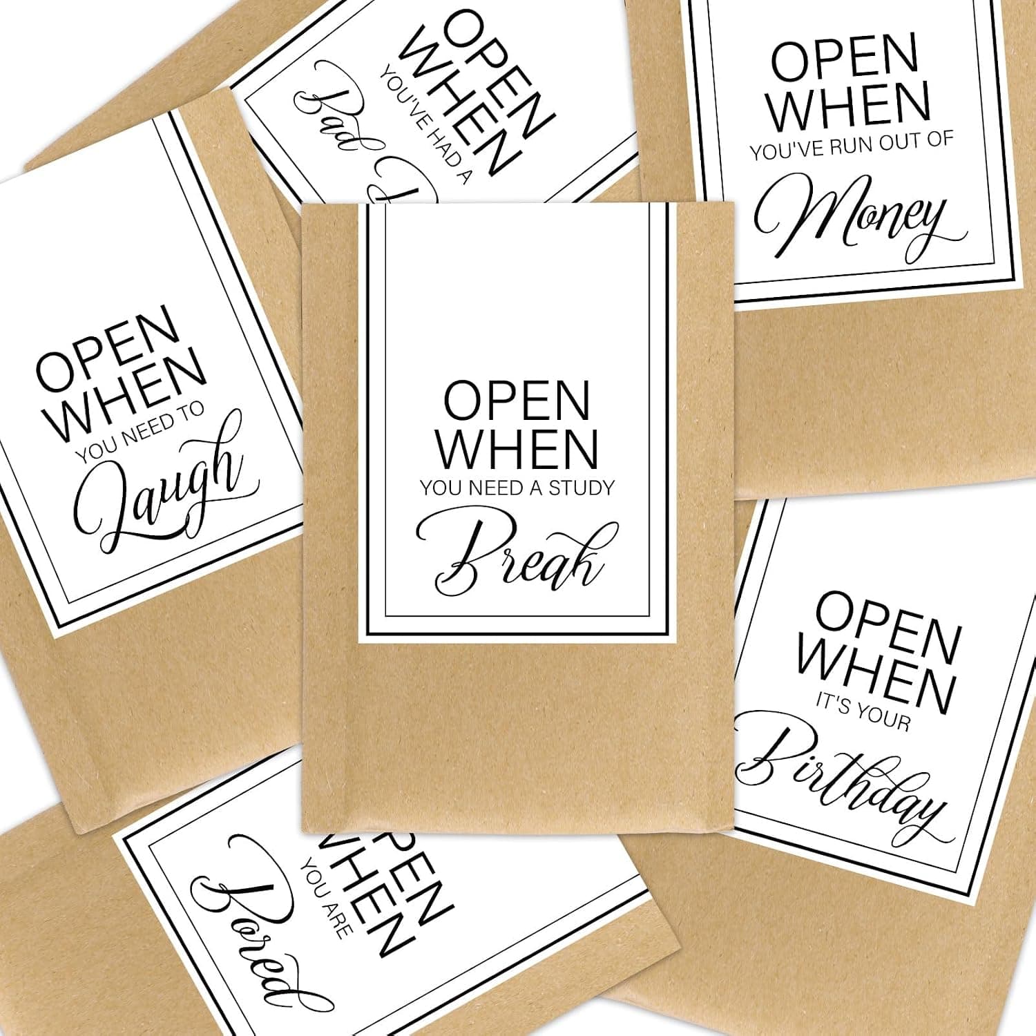 FYSUIMU 10 Pack Open When Envelopes Kraft Self Seal Mailing Bags Gift Wrapping Bags for Colleague Students Leaving Home Going Away to University Supplies