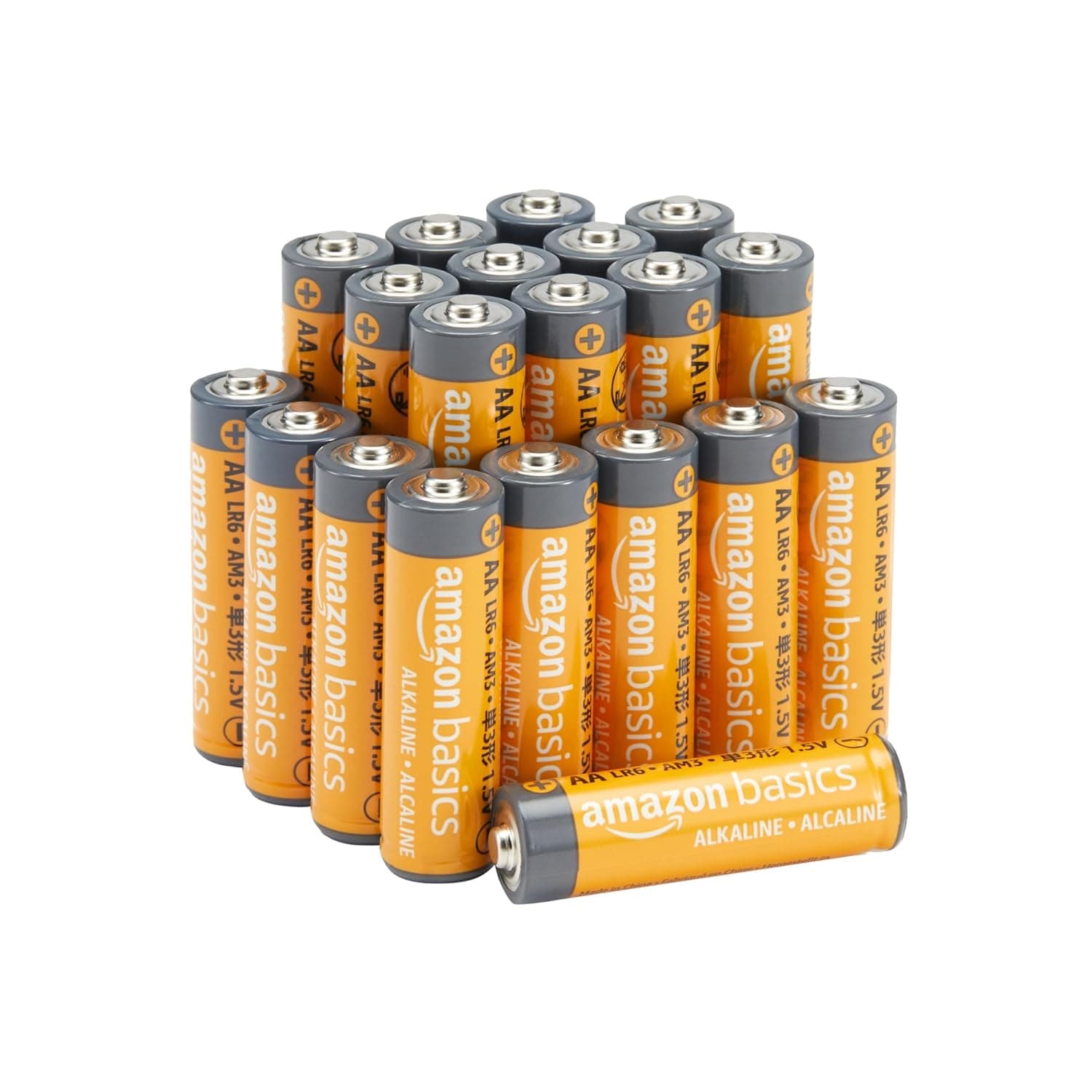 Amazon Basics AA 1.5 Volt Performance Alkaline Batteries, 20-Pack (Appearance may vary)